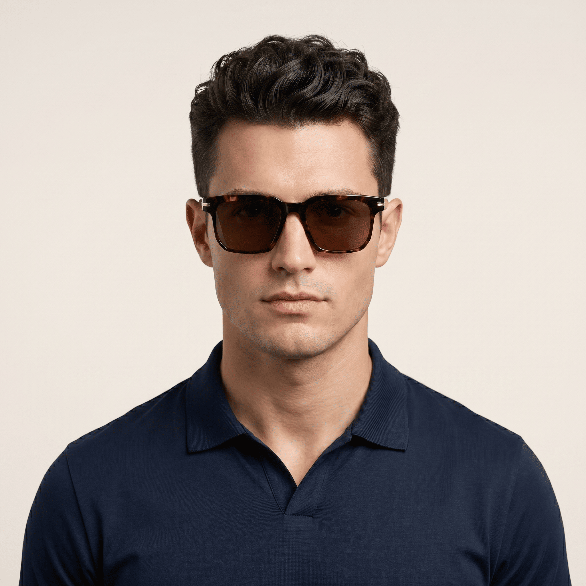 Brown Rectangle Sunglasses for Men