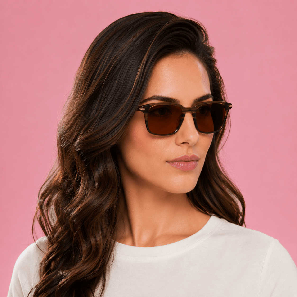 Brown Rectangle Sunglasses for Women