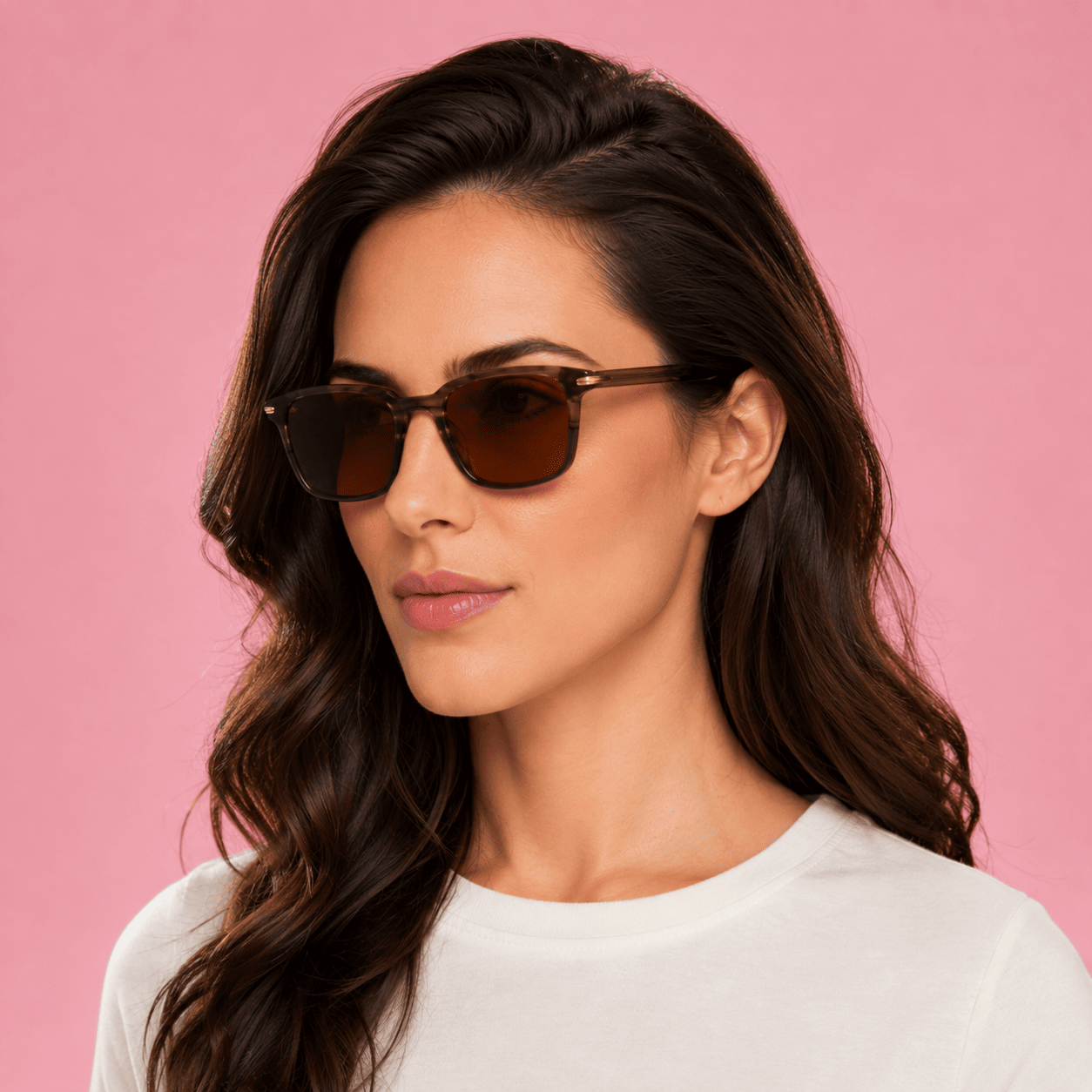 Brown Rectangle Sunglasses for Women
