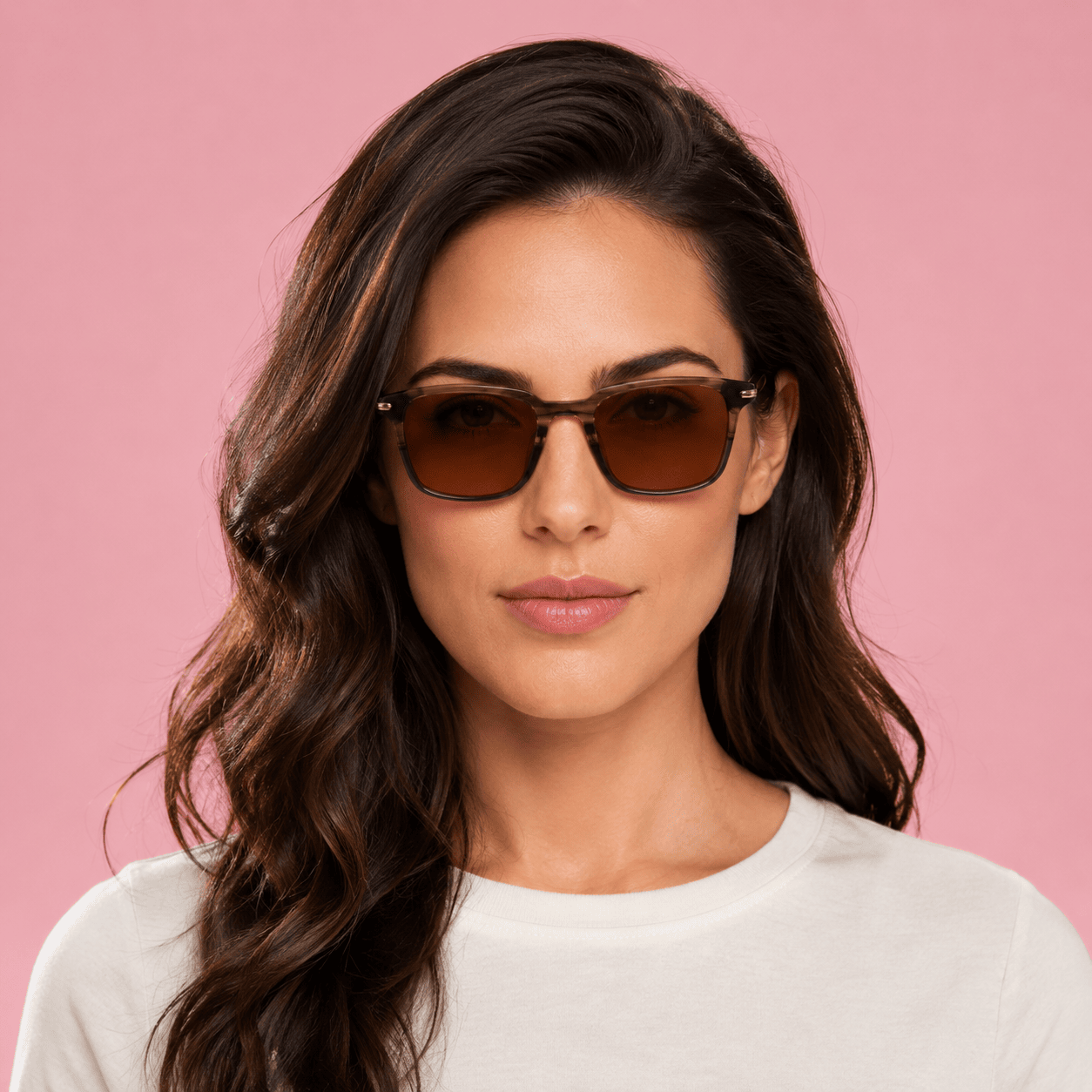 Brown Rectangle Sunglasses for Women