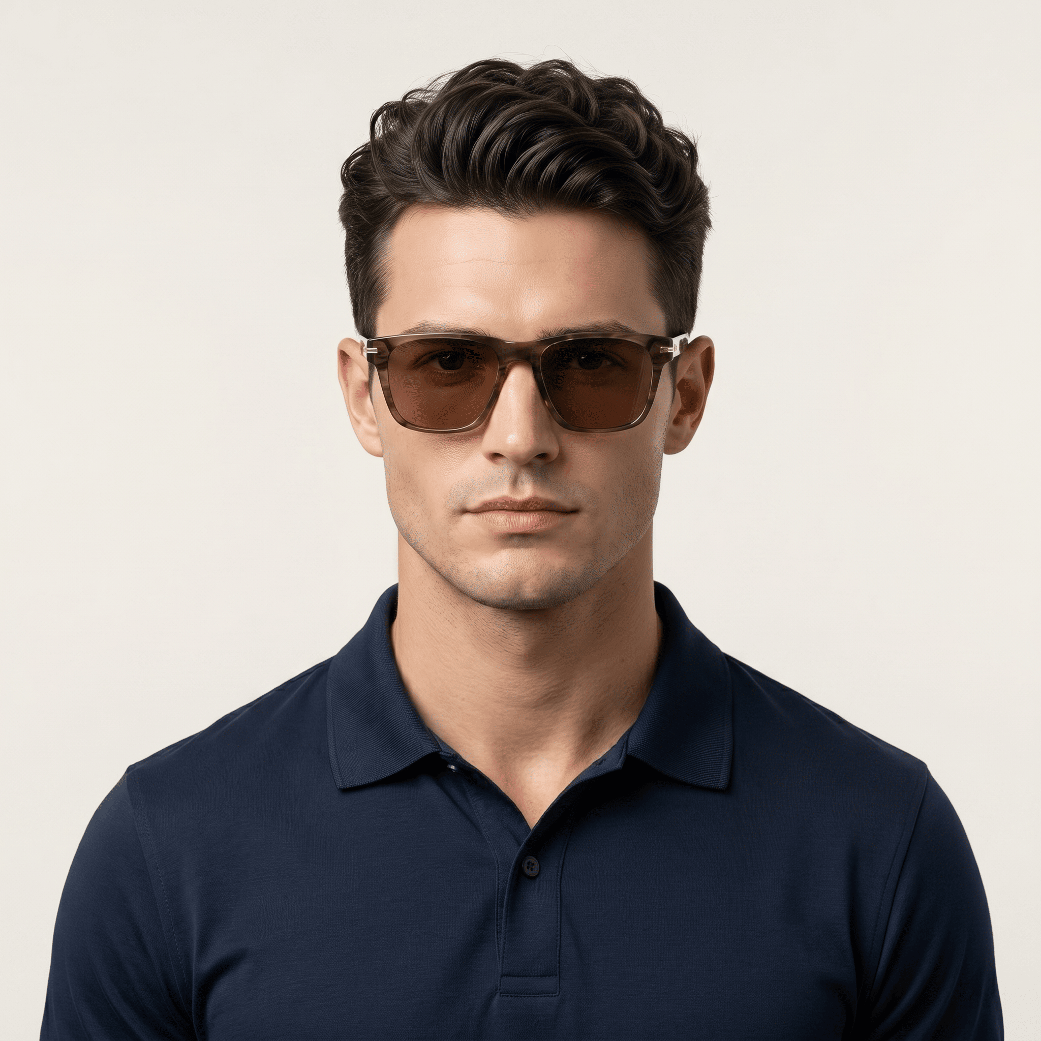Brown Rectangle Sunglasses for Men