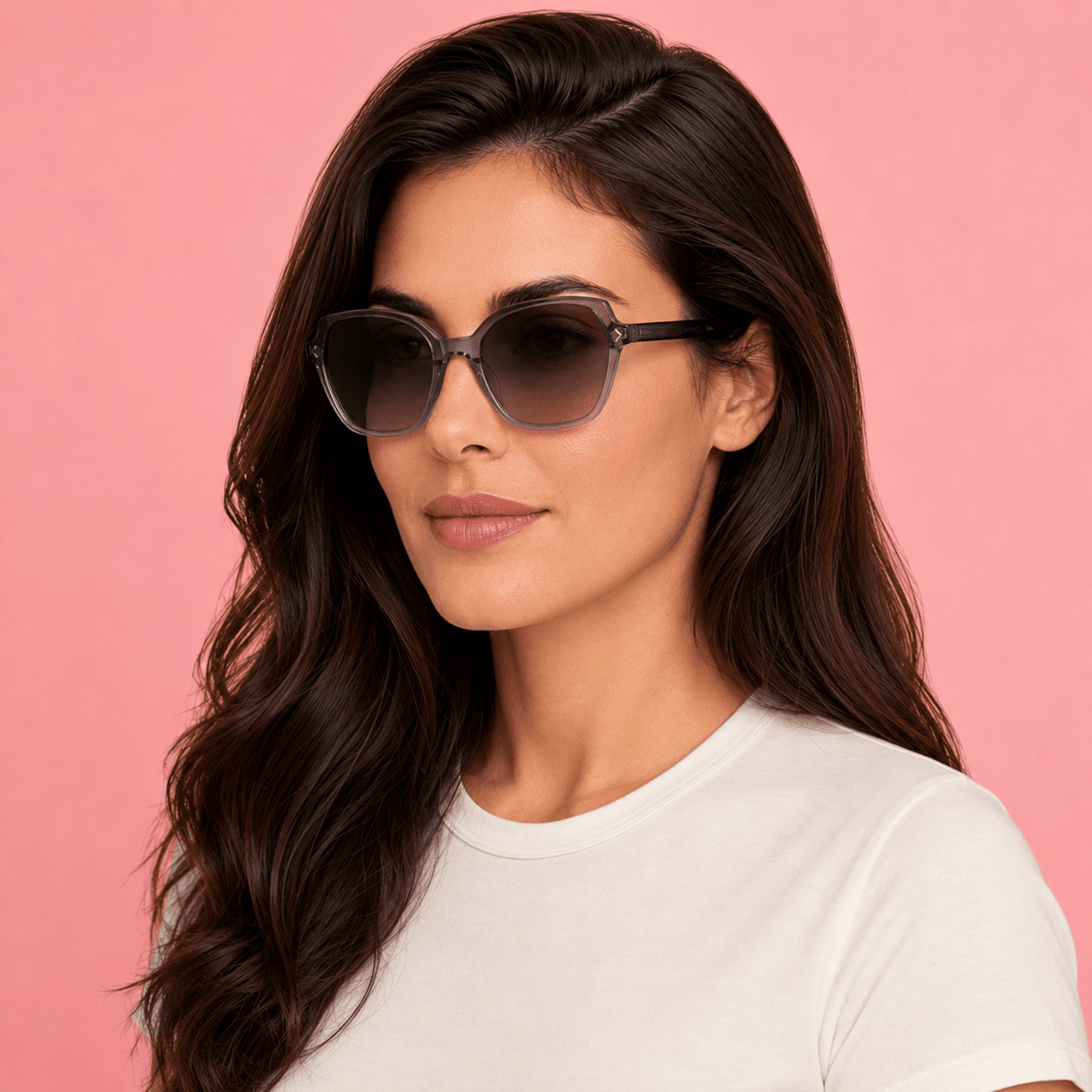 Purple Hexagonal Sunglasses for Women