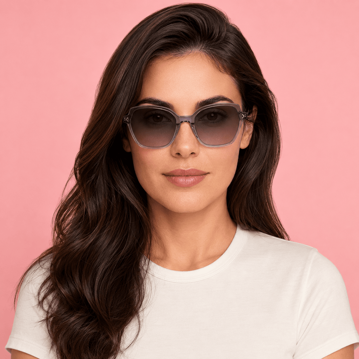 Purple Hexagonal Sunglasses for Women