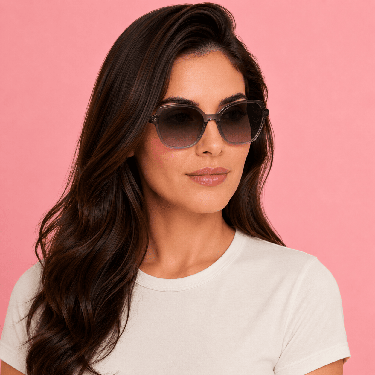 Purple Hexagonal Sunglasses for Women