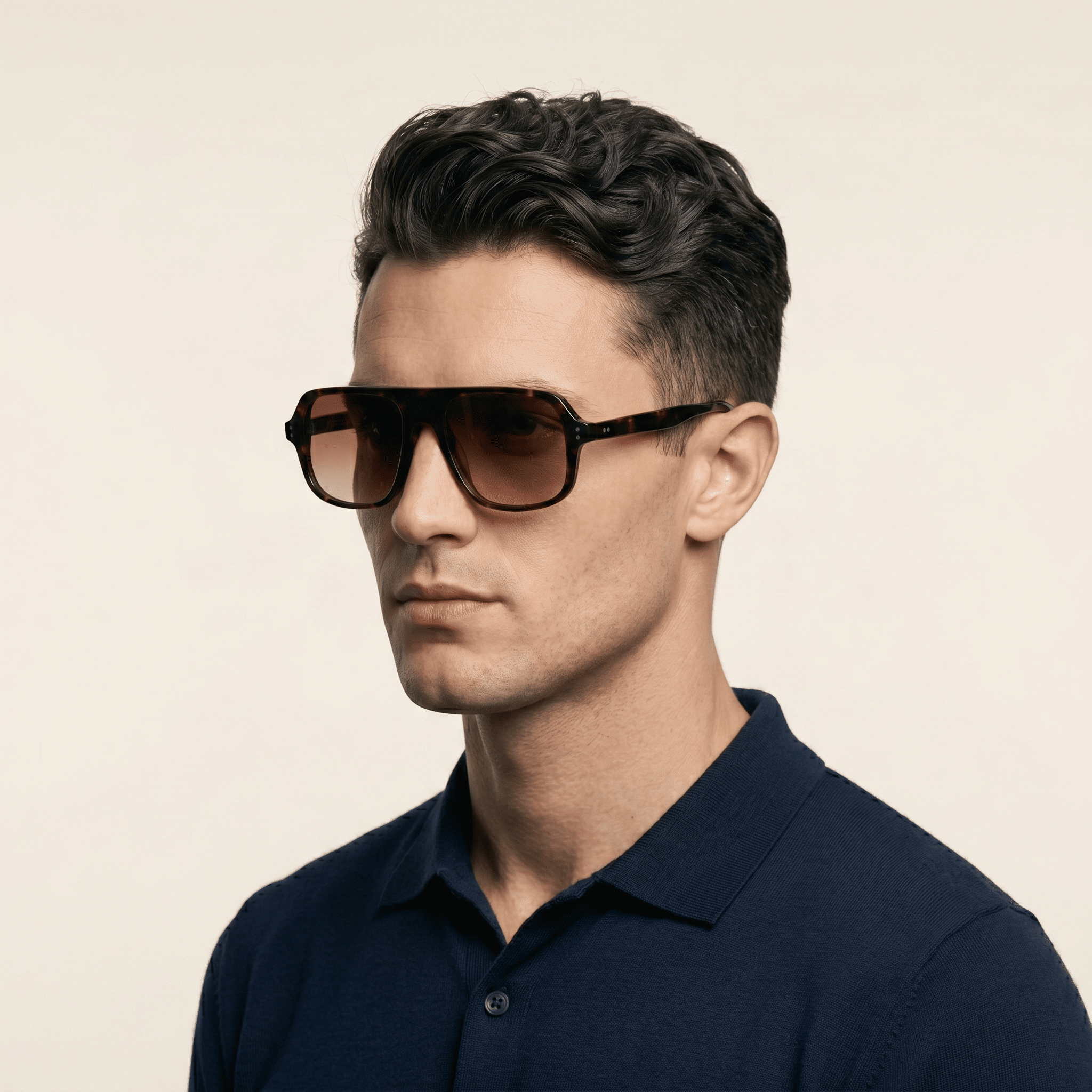 Brown Rectangle Sunglasses for Men