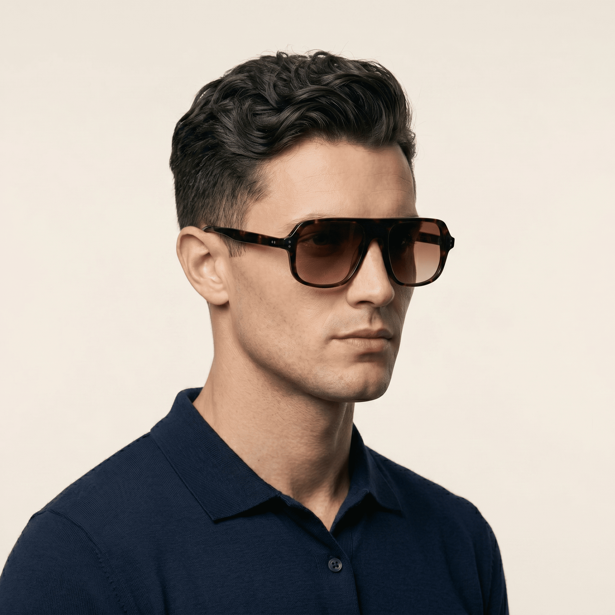 Brown Rectangle Sunglasses for Men