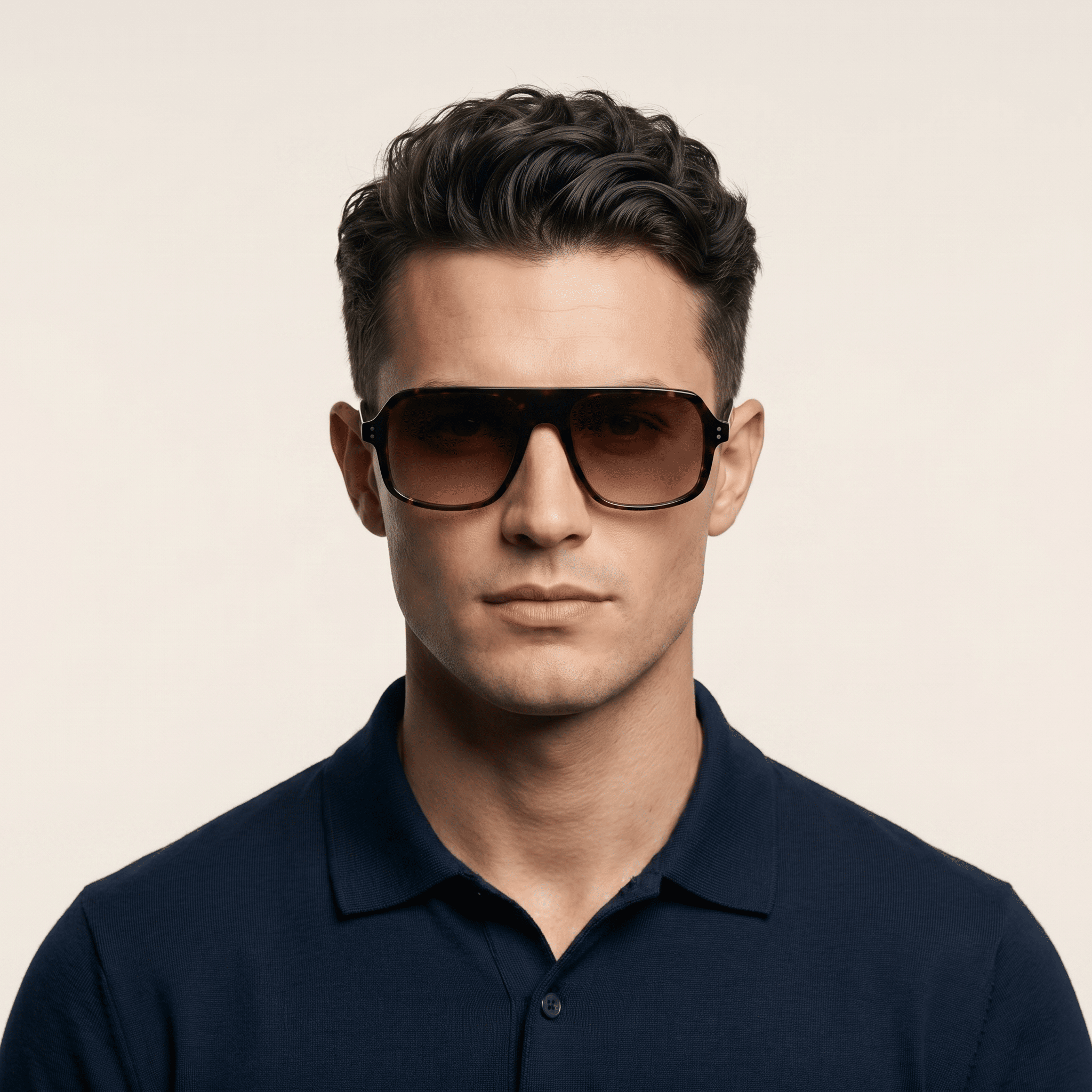 Brown Rectangle Sunglasses for Men