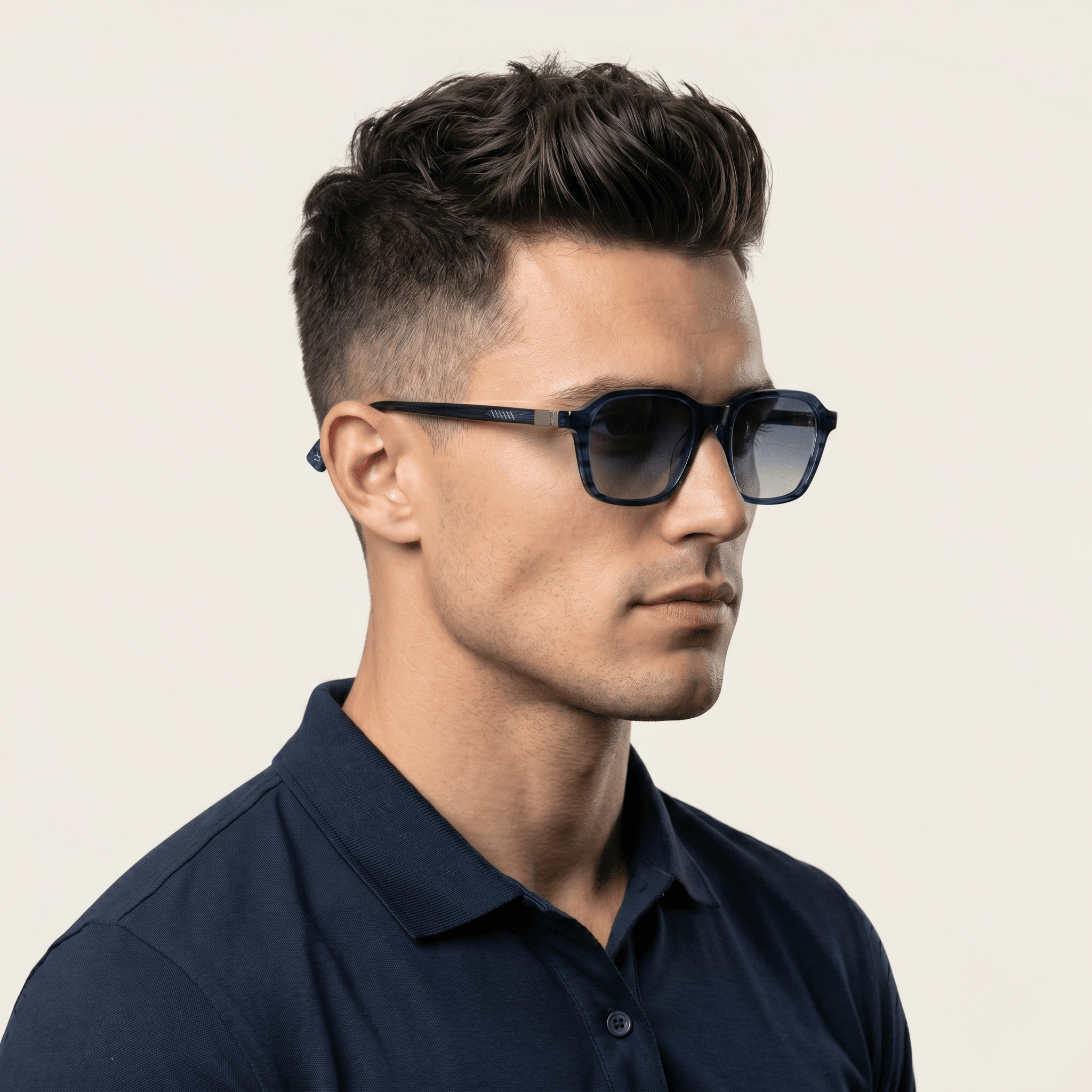 Blue Round Sunglasses for Men