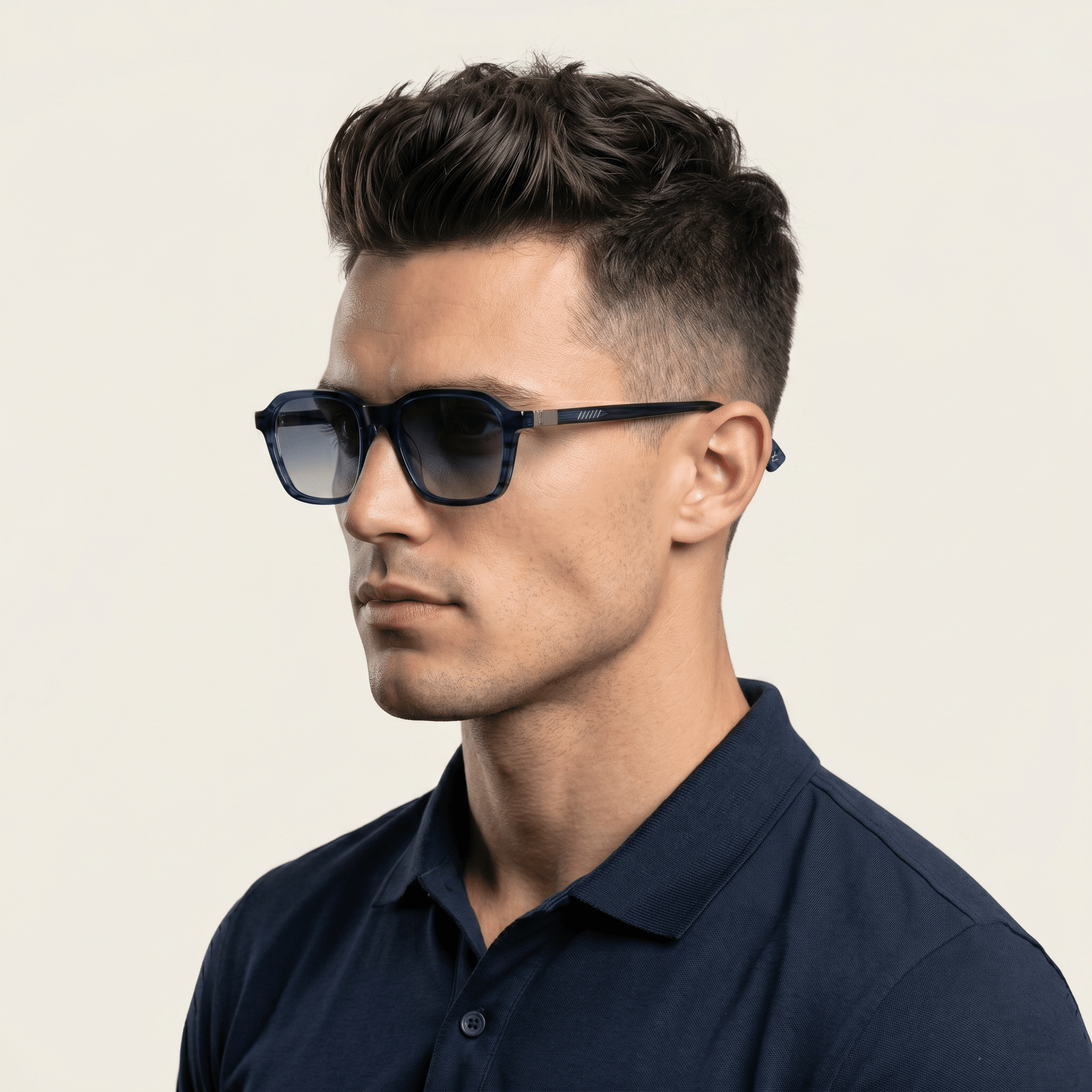 Blue Round Sunglasses for Men