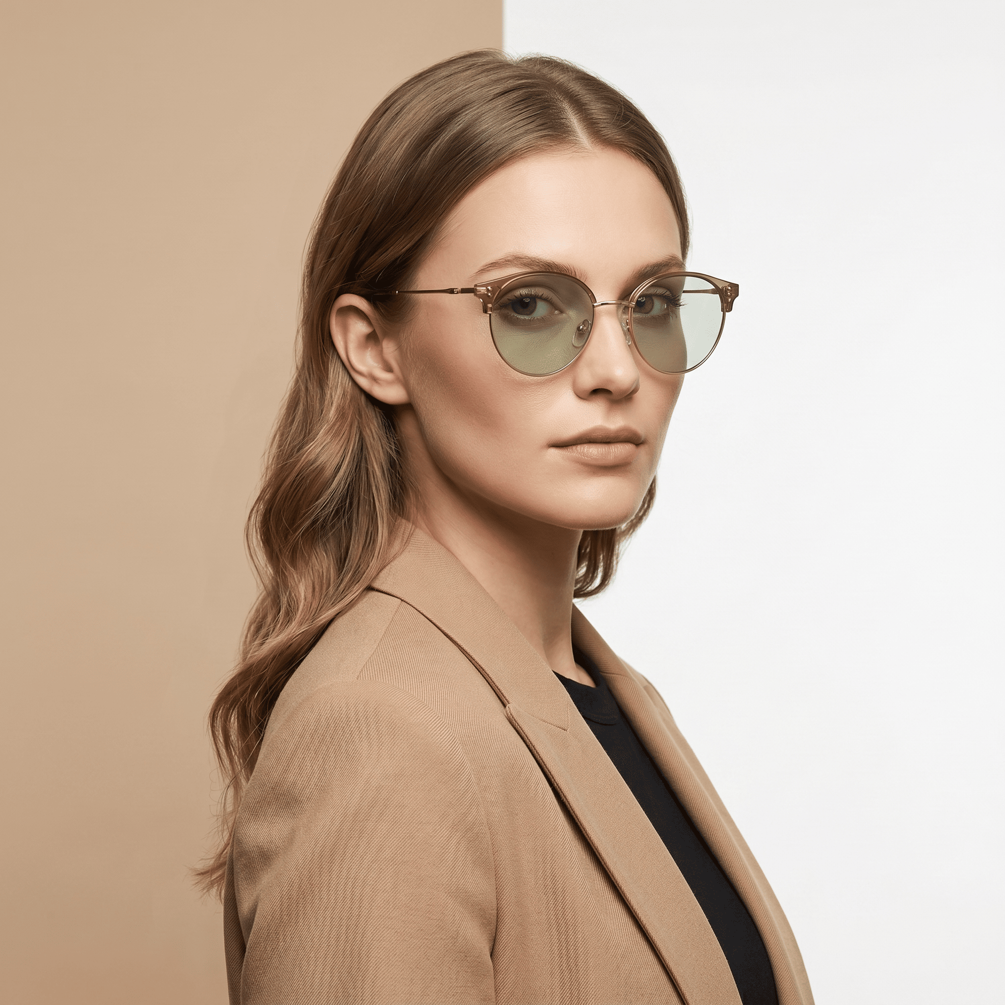 Brown Oval Sunglasses for Women