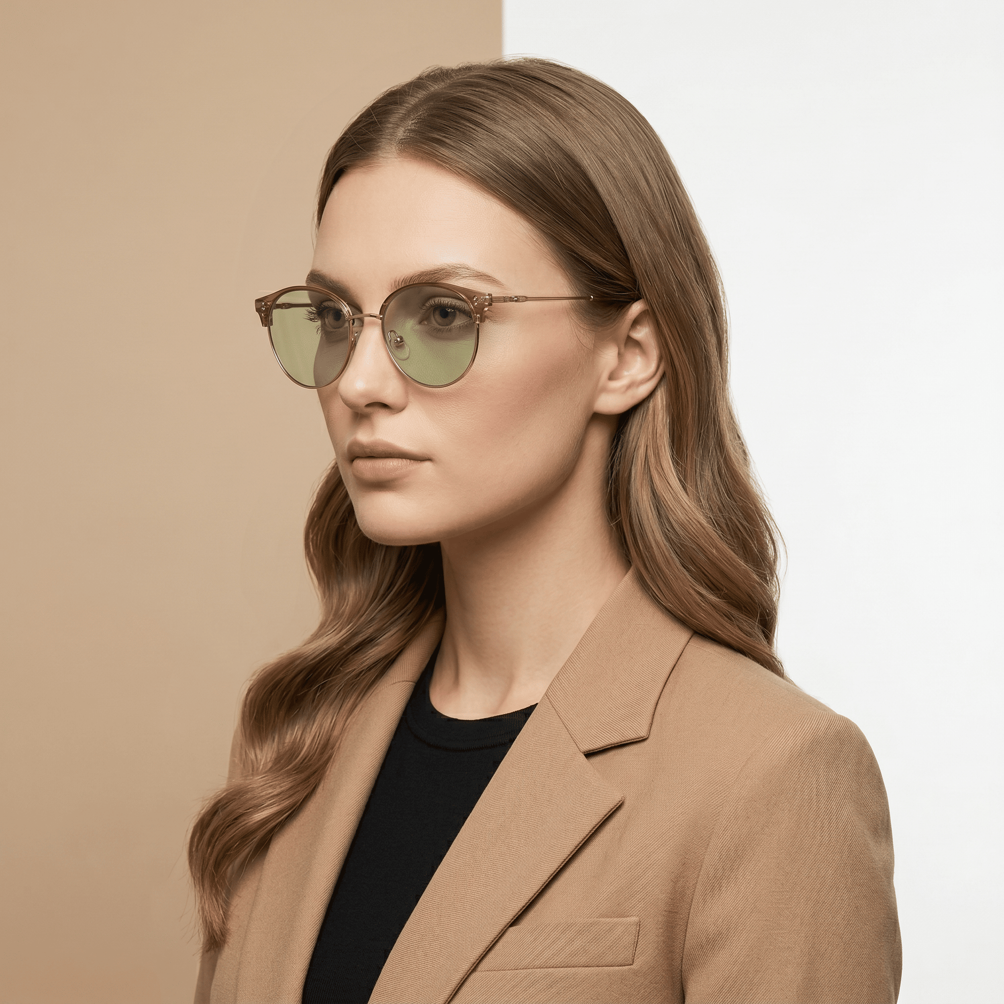 Brown Oval Sunglasses for Women