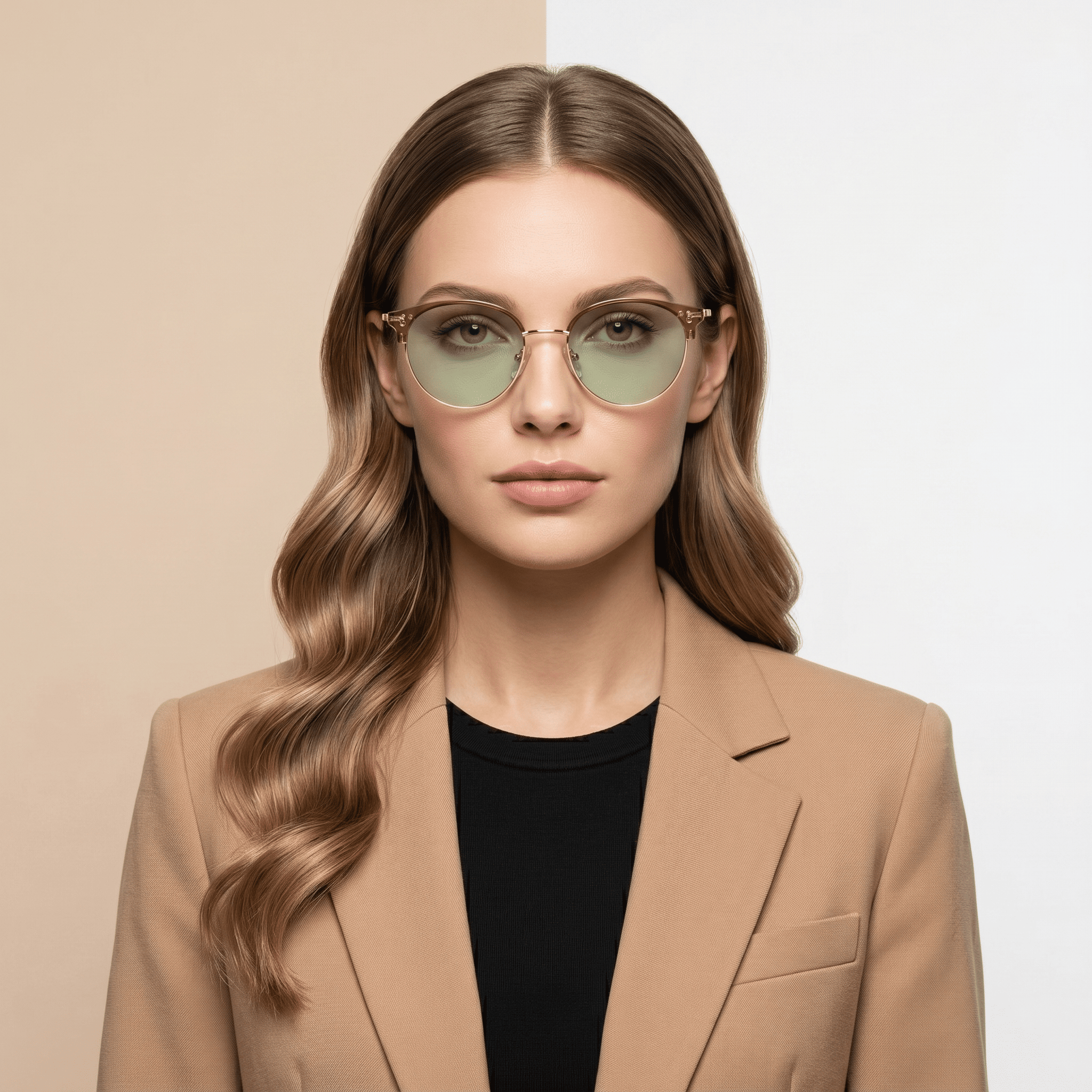 Brown Oval Sunglasses for Women