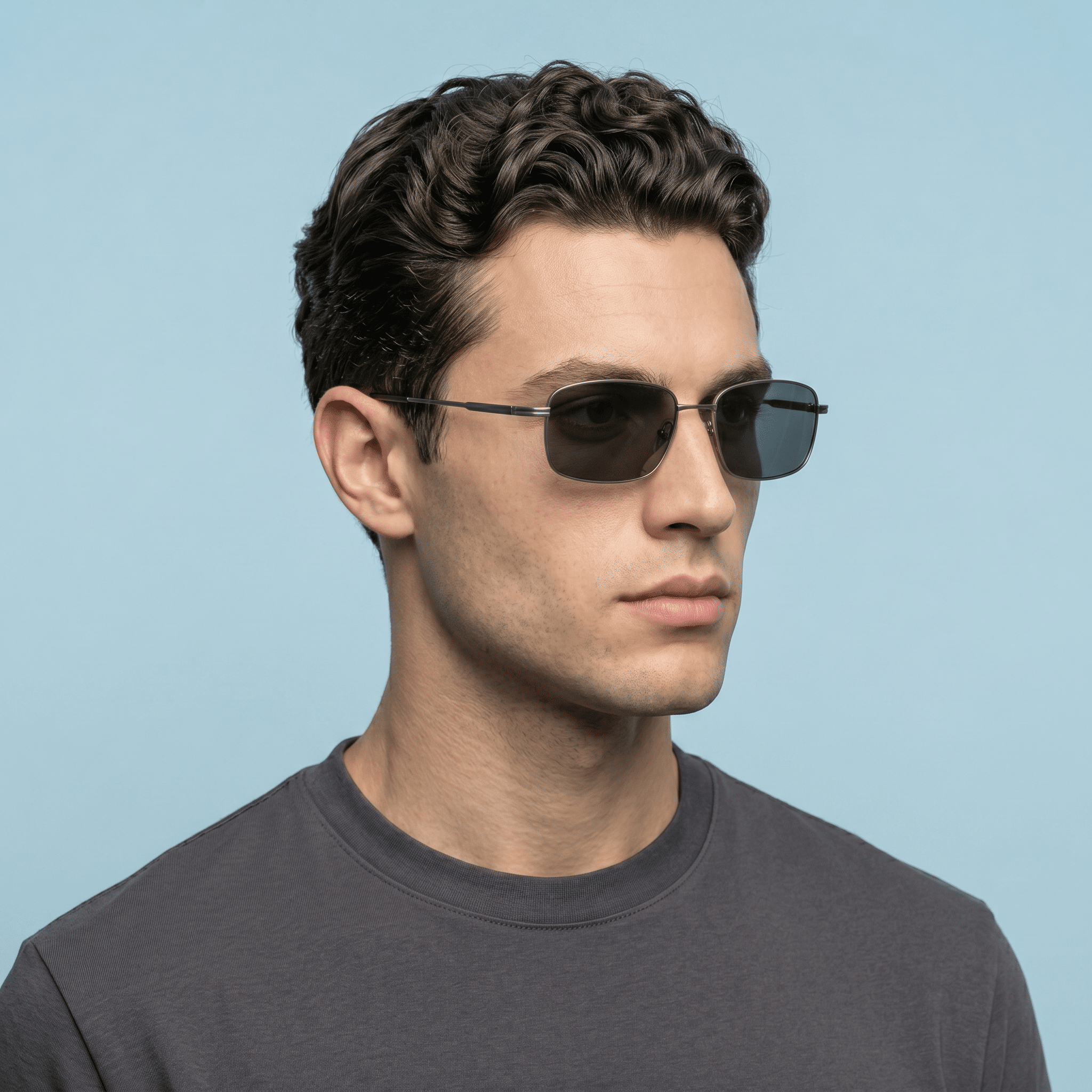 Metallic Aviator Sunglasses for Men