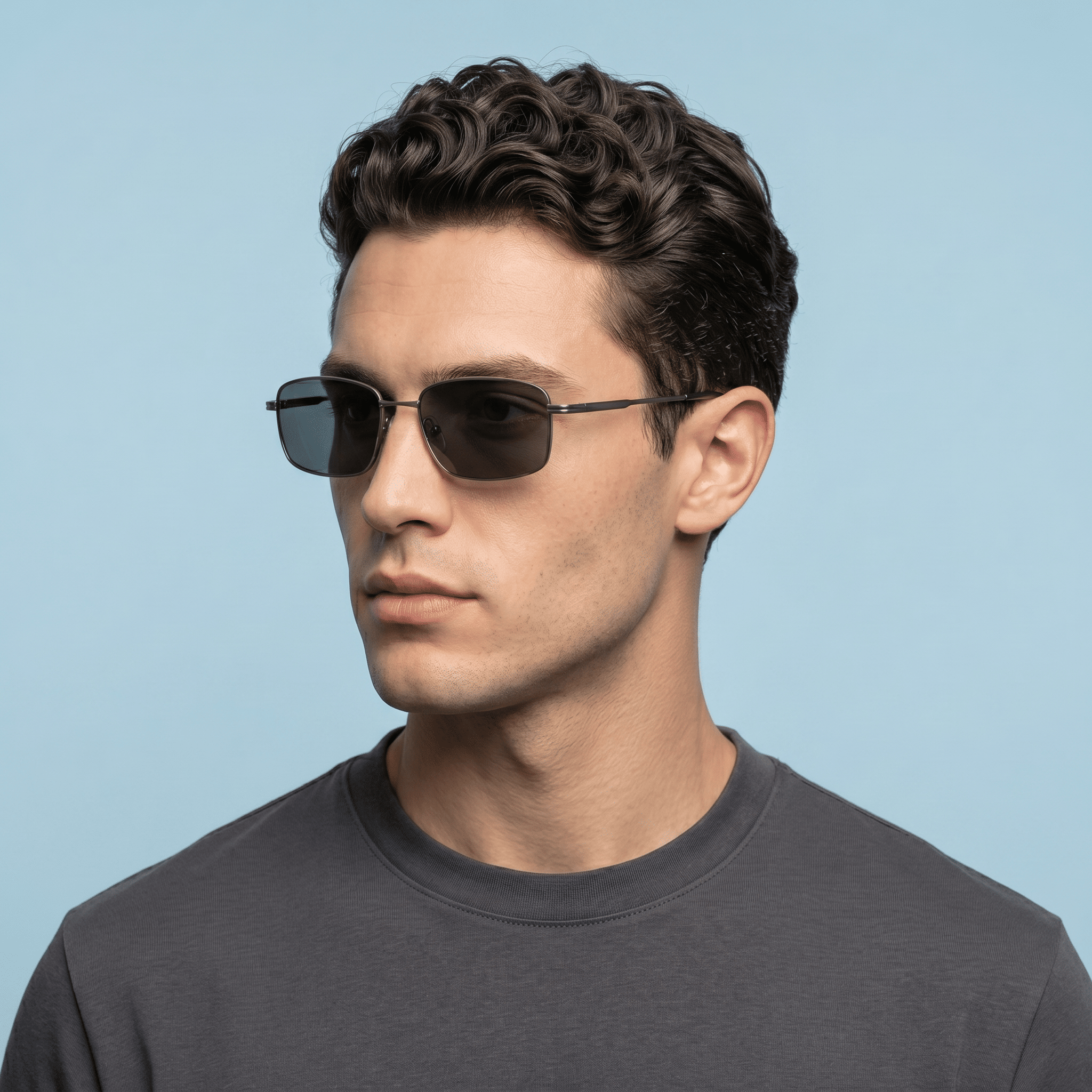 Metallic Aviator Sunglasses for Men