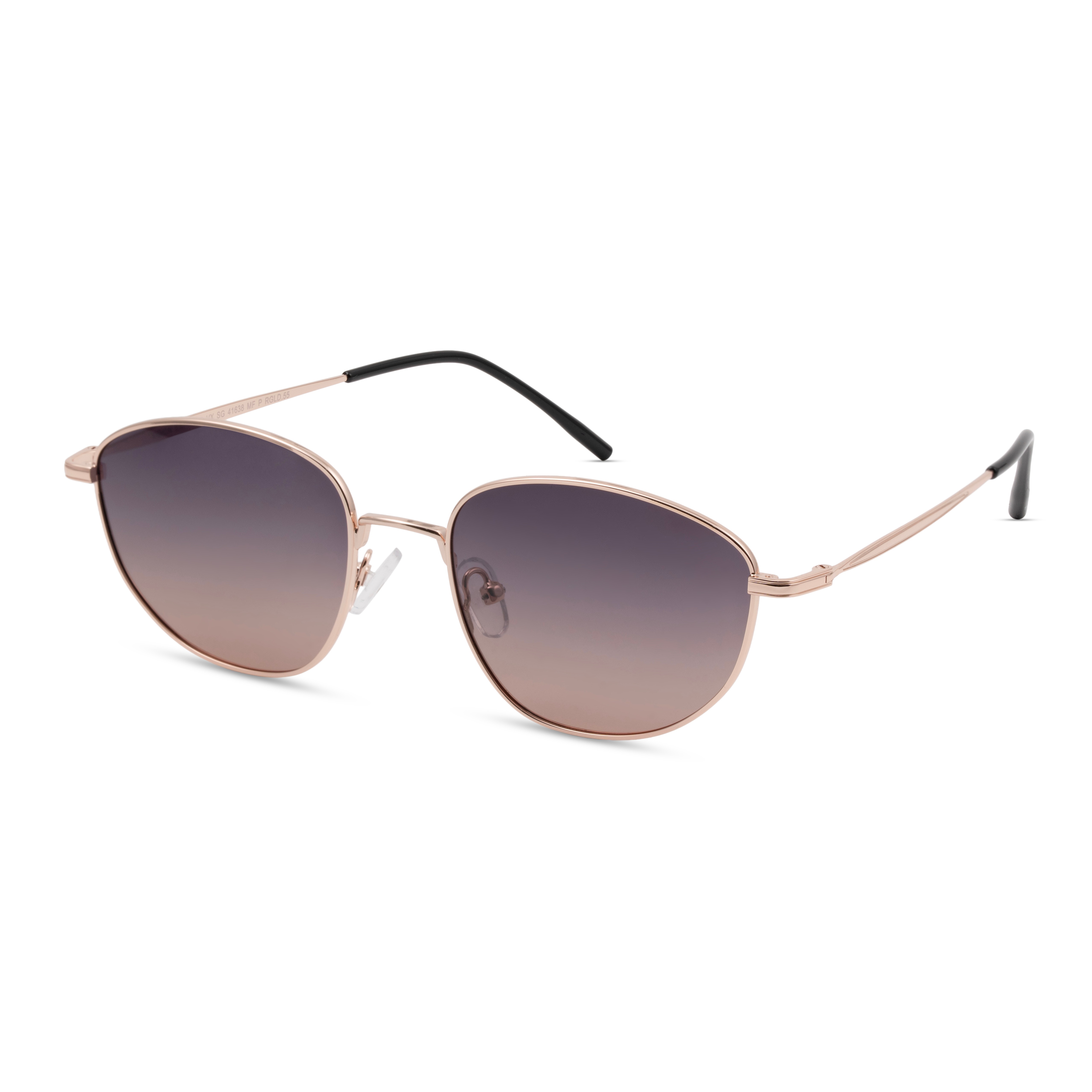 Rose Gold Rectangle Sunglasses for Women