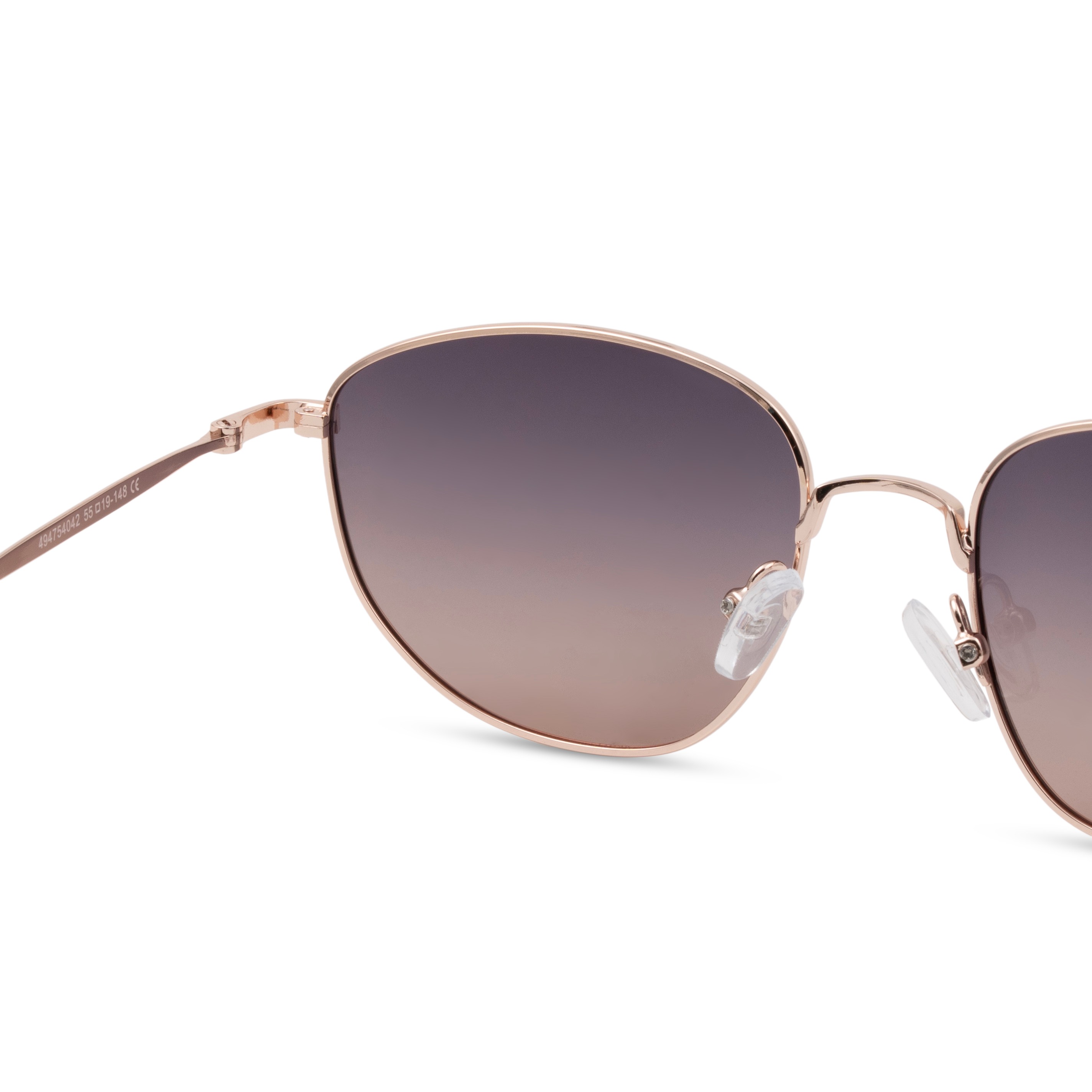 Rose Gold Rectangle Sunglasses for Women