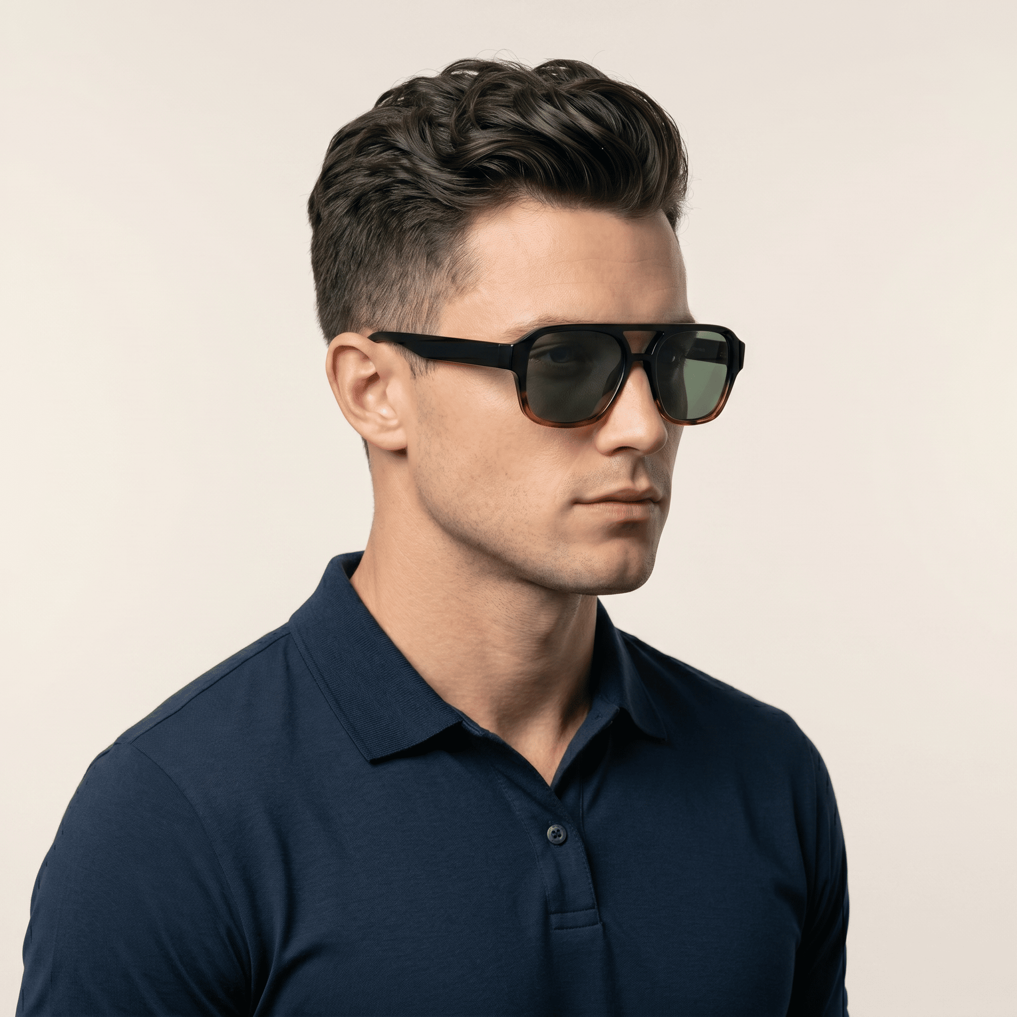 Black Aviator Sunglasses for Men