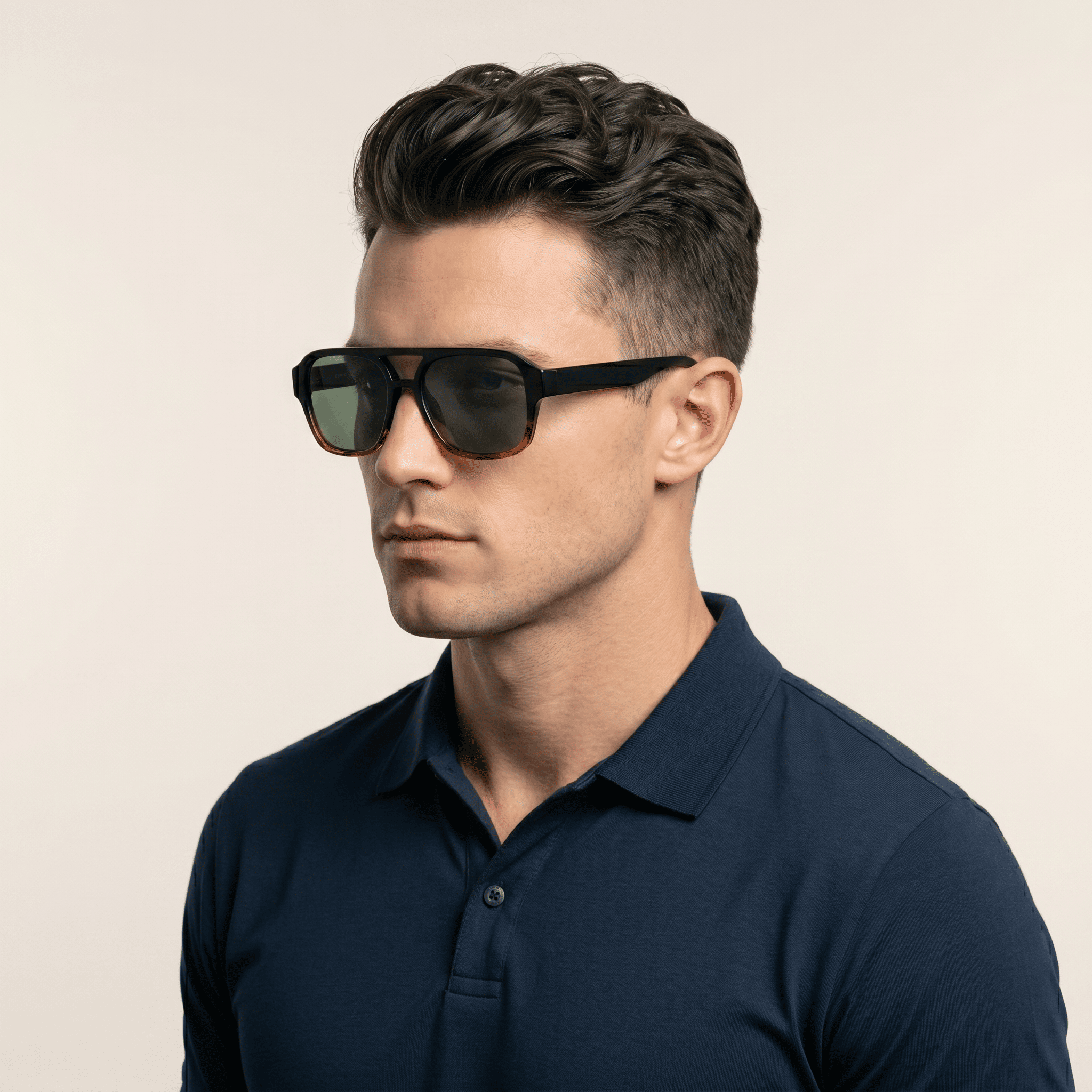 Black Aviator Sunglasses for Men