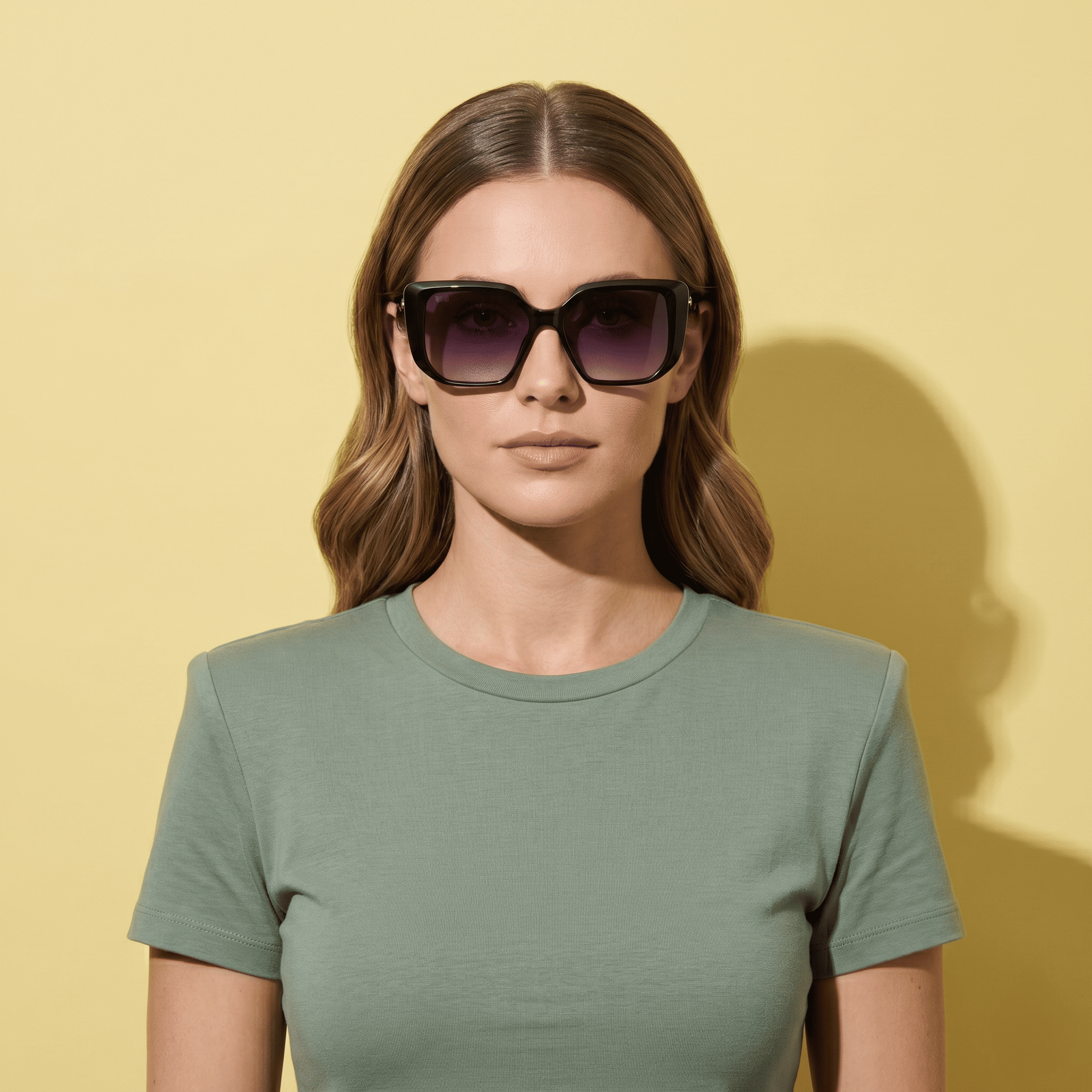 Black Rectangle Sunglasses for Women