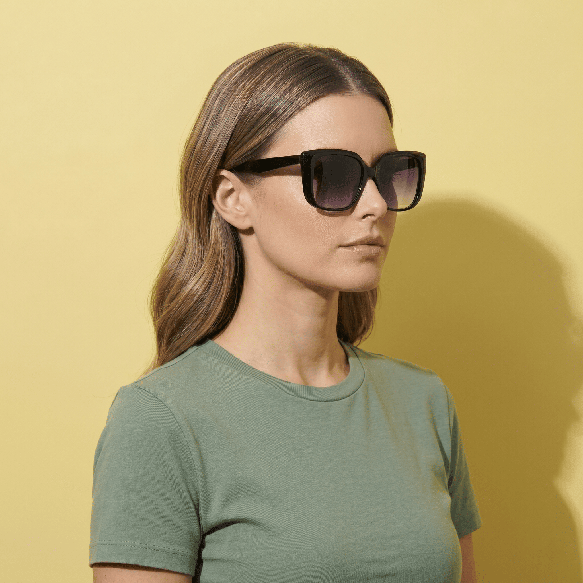 Black Rectangle Sunglasses for Women