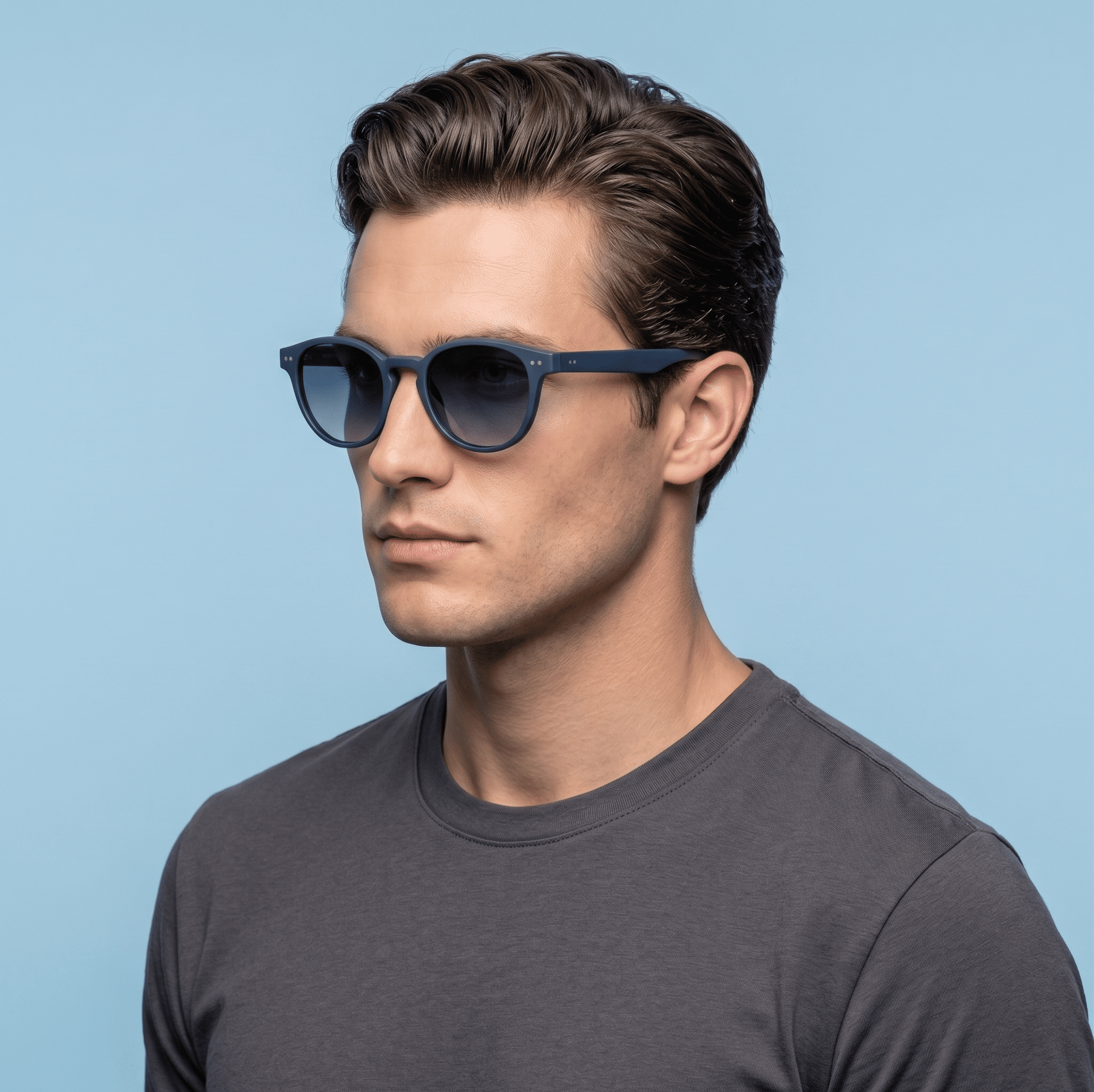 Blue Cat Eye Sunglasses for Men