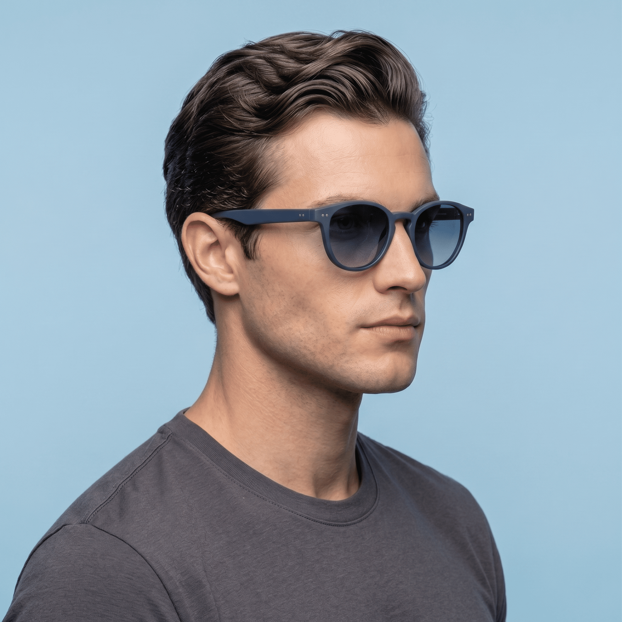 Blue Cat Eye Sunglasses for Men