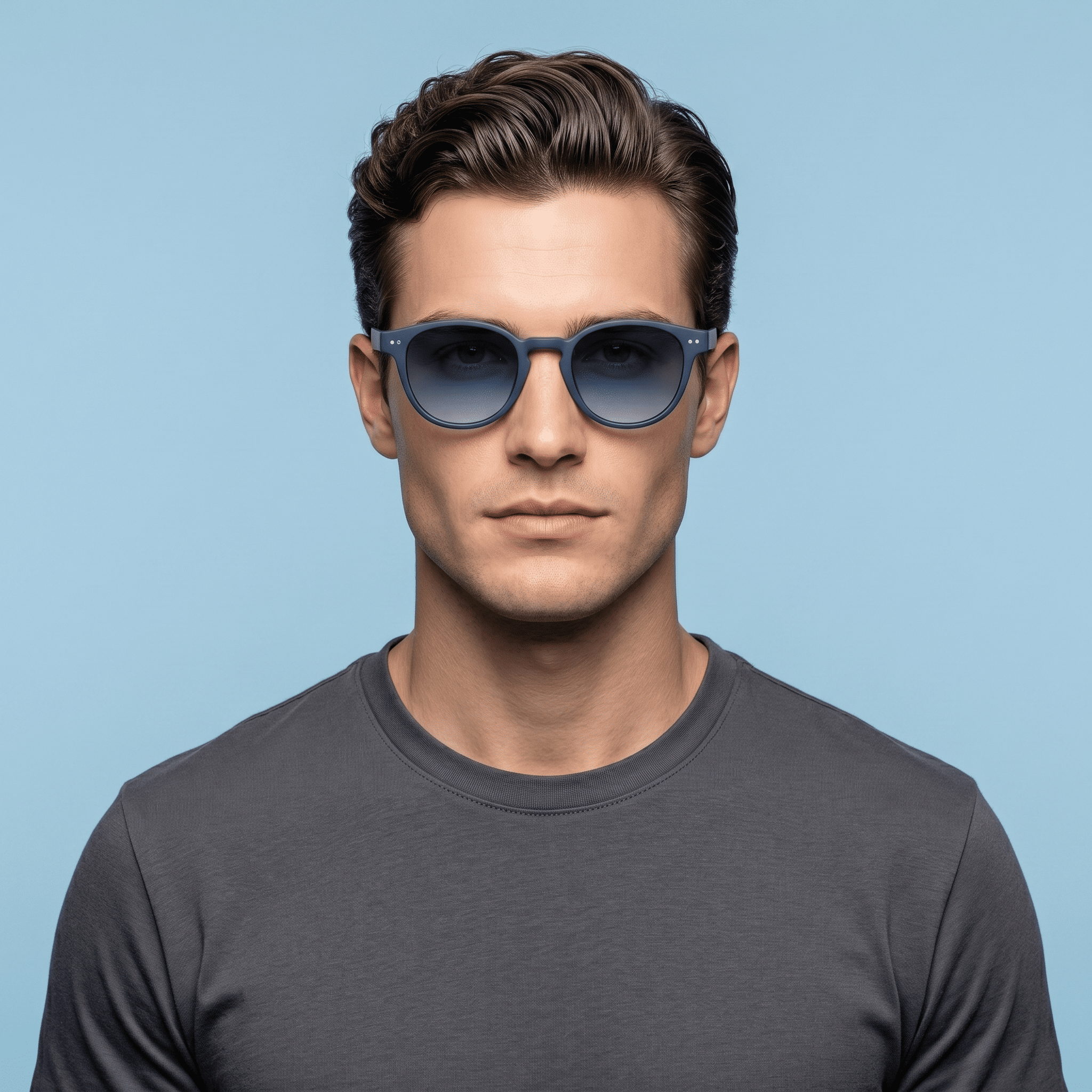 Blue Cat Eye Sunglasses for Men
