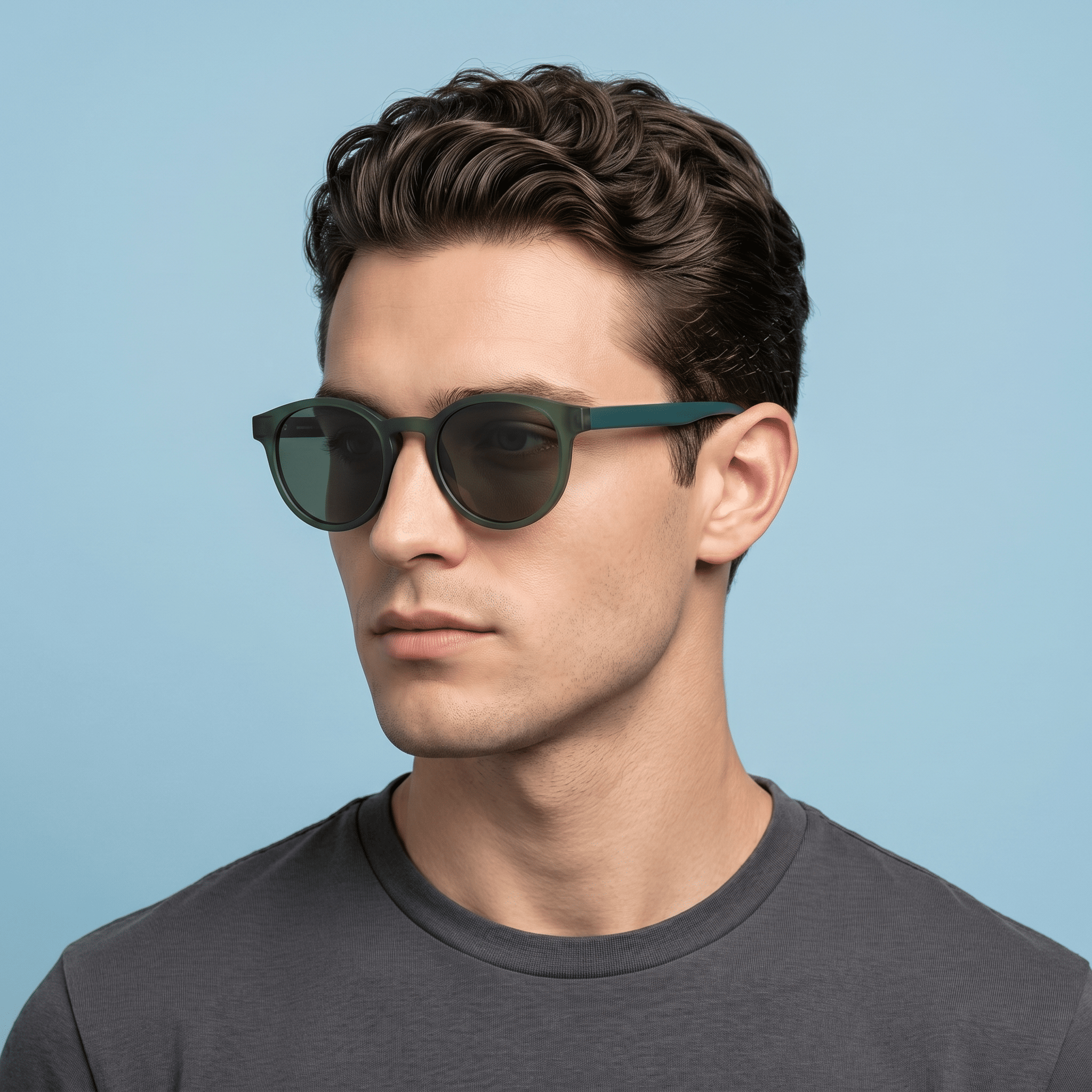 Green Round Sunglasses for Men