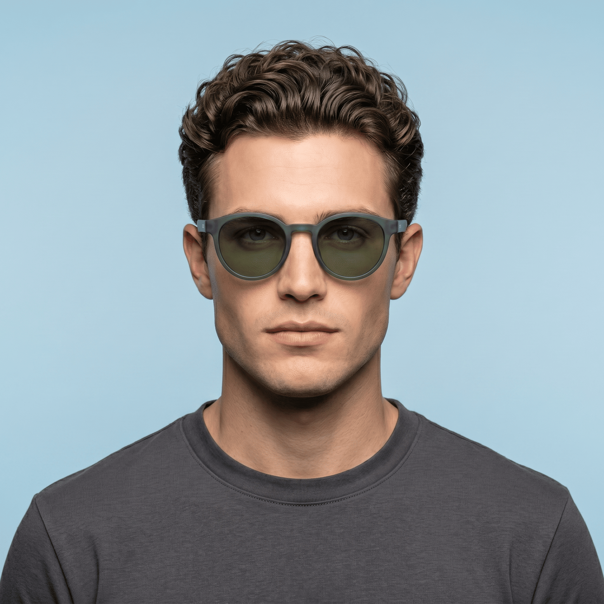 Green Round Sunglasses for Men