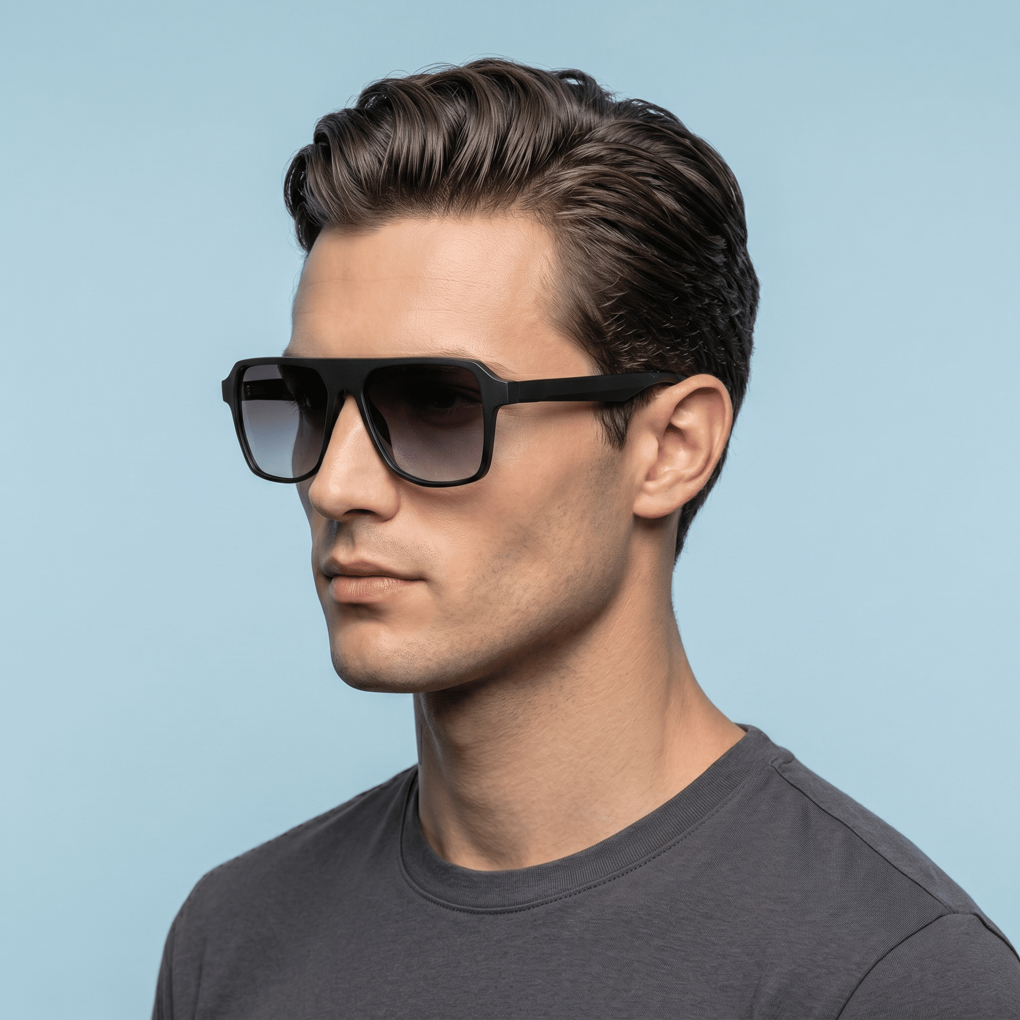 Black Square Sunglasses for Men