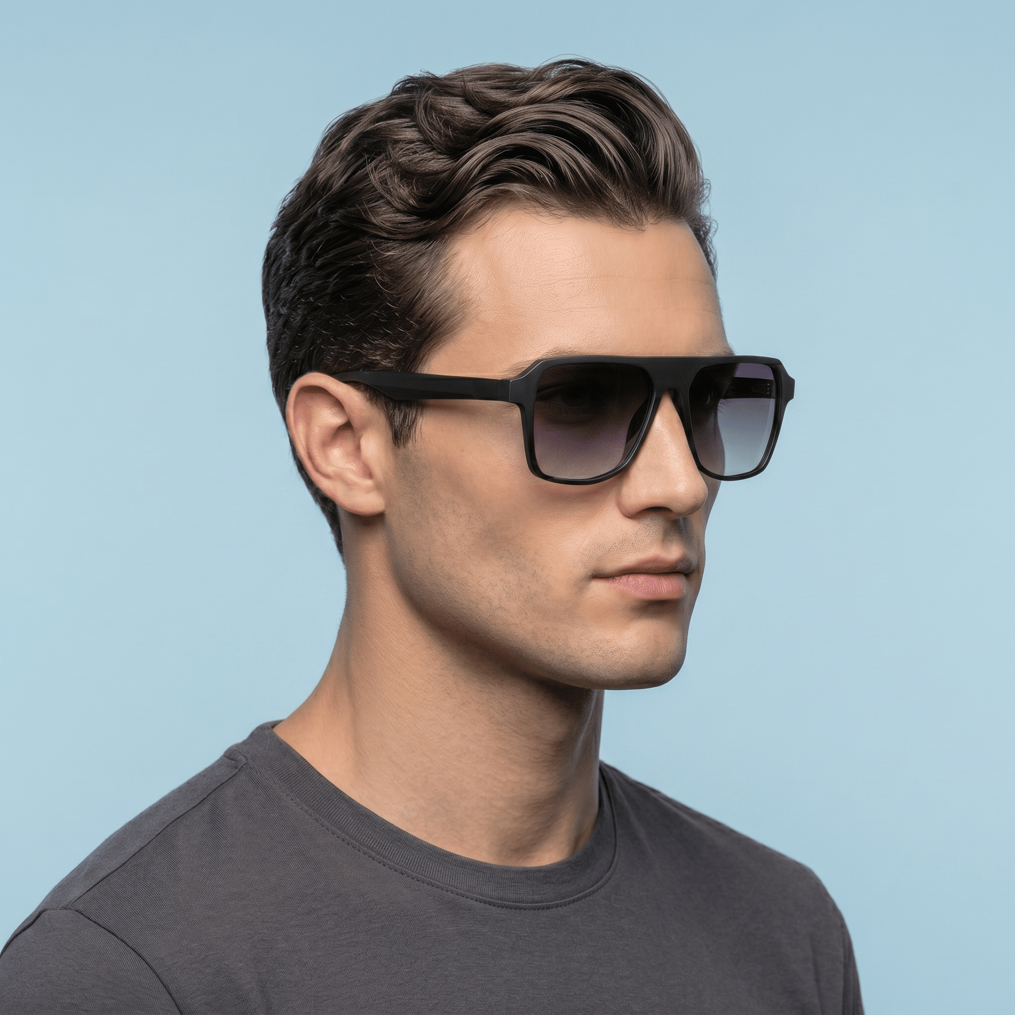 Black Square Sunglasses for Men