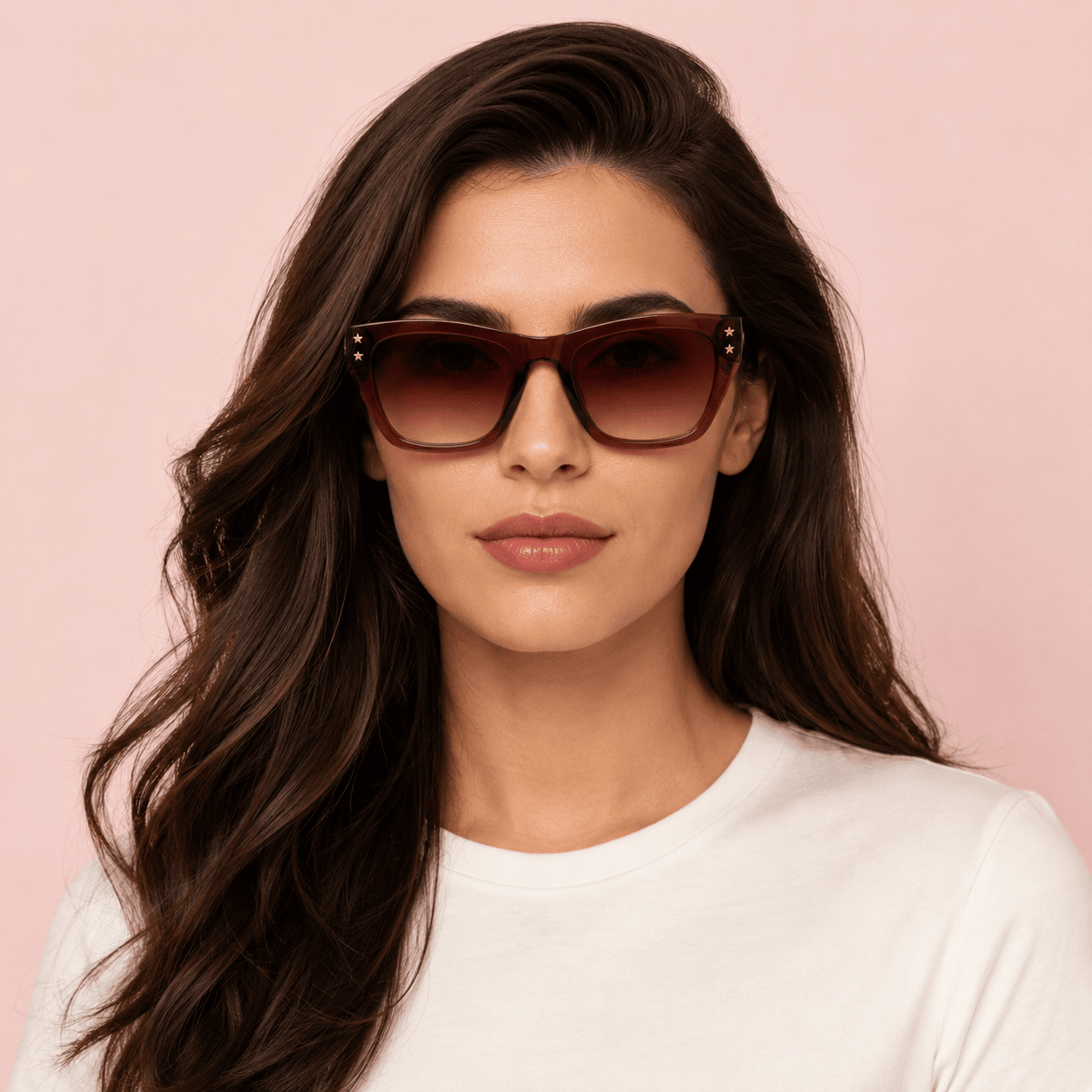 Red Rectangle Sunglasses for Women