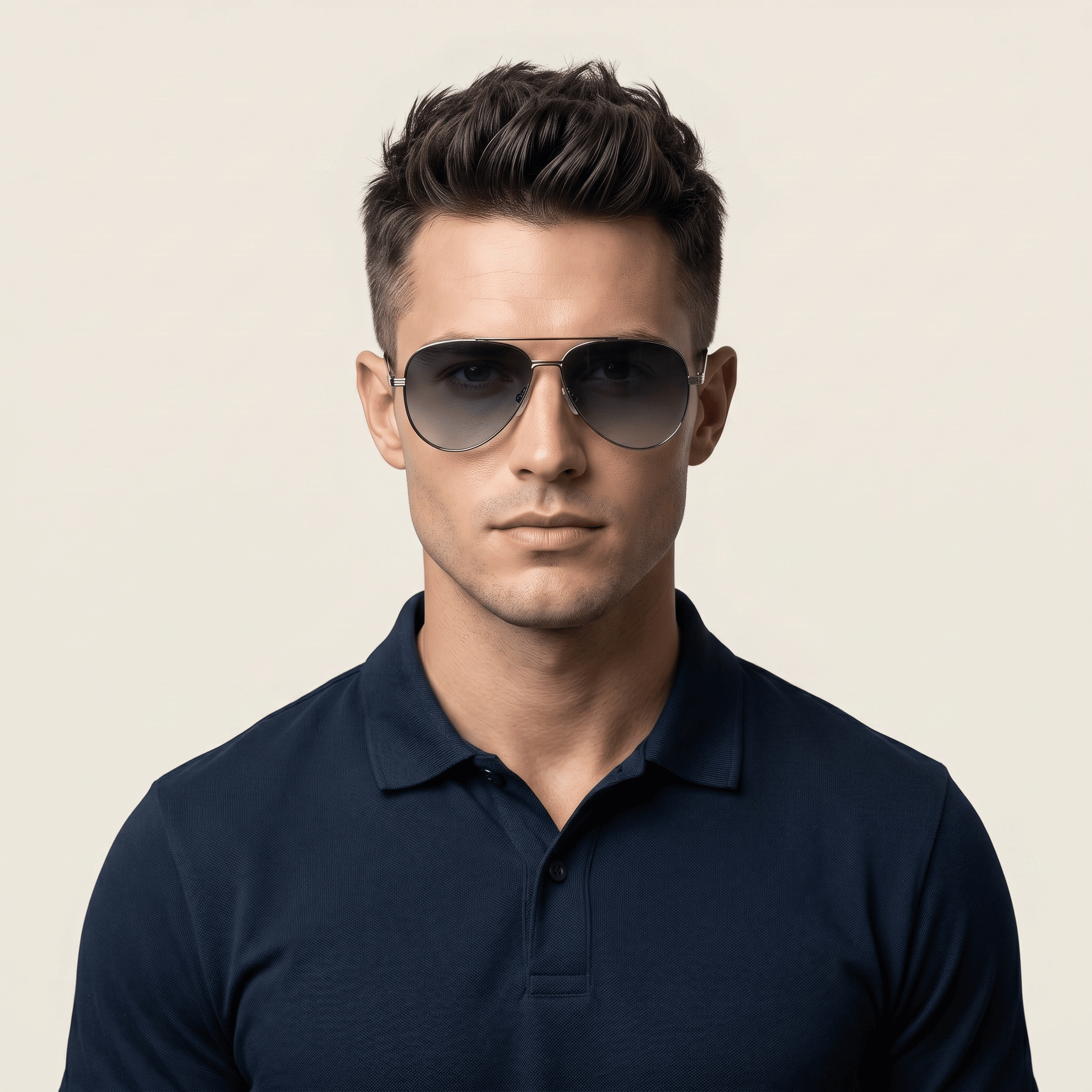 Metallic Rectangle Sunglasses for Men