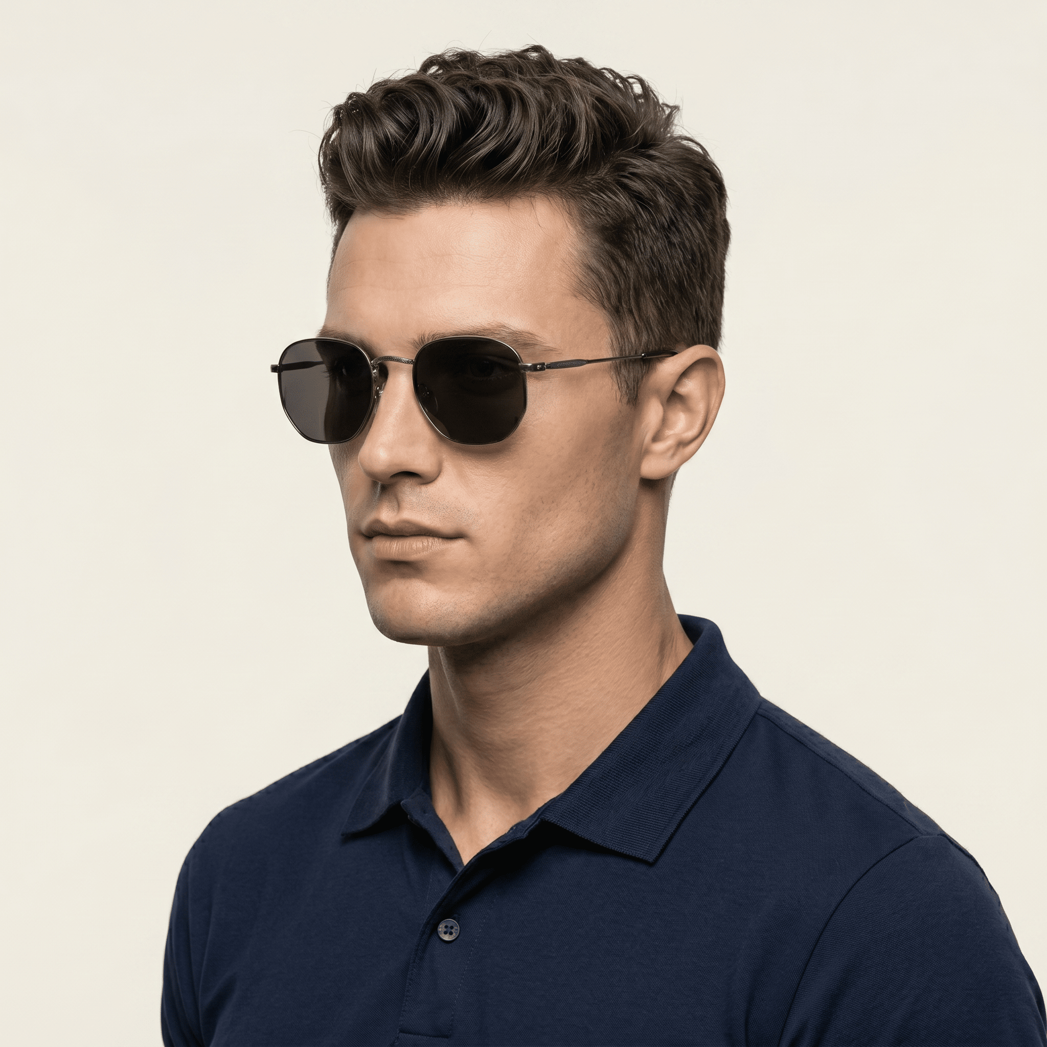 Metallic Aviator Sunglasses for Men