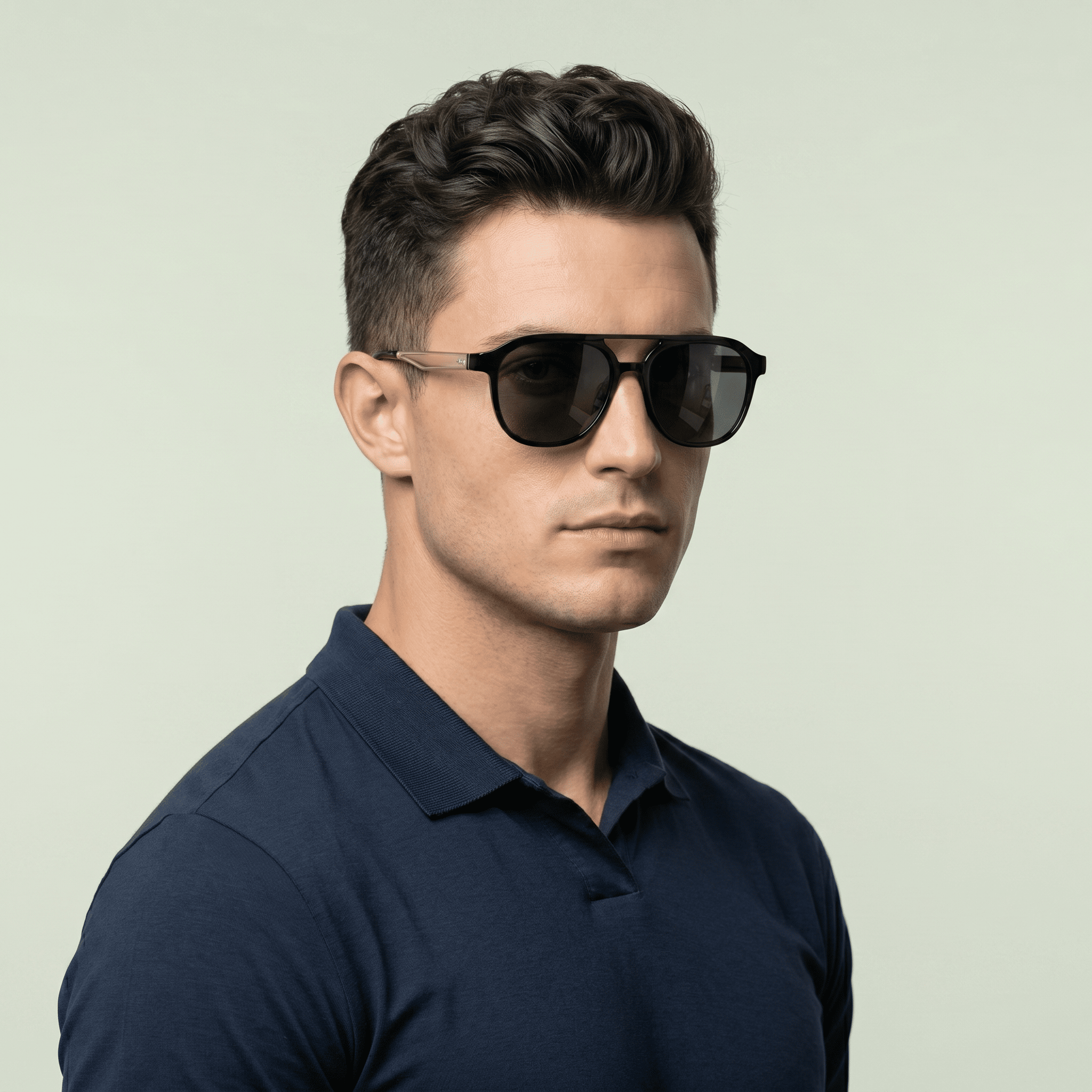 Black Round Sunglasses for Men