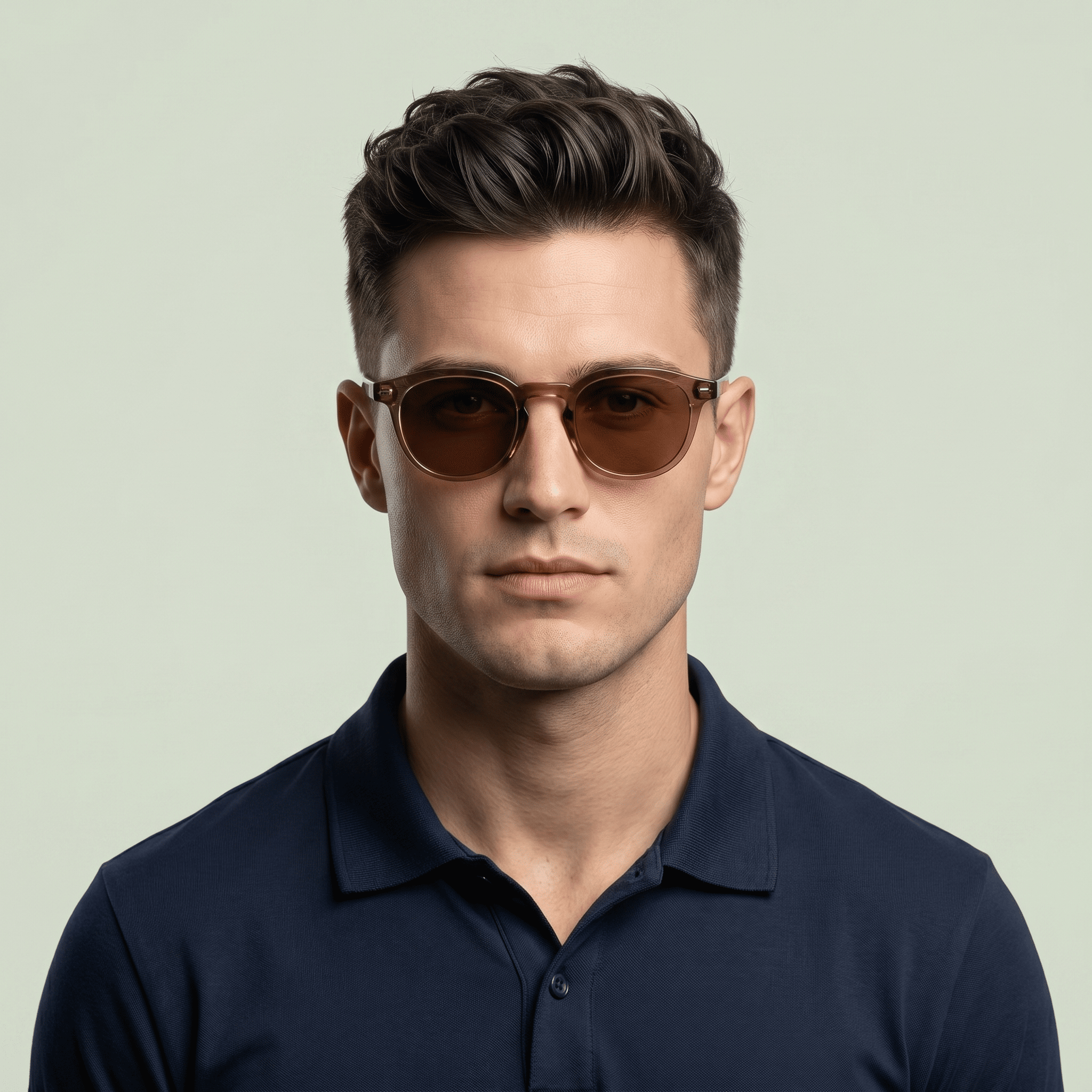 Brown Round Sunglasses for Men