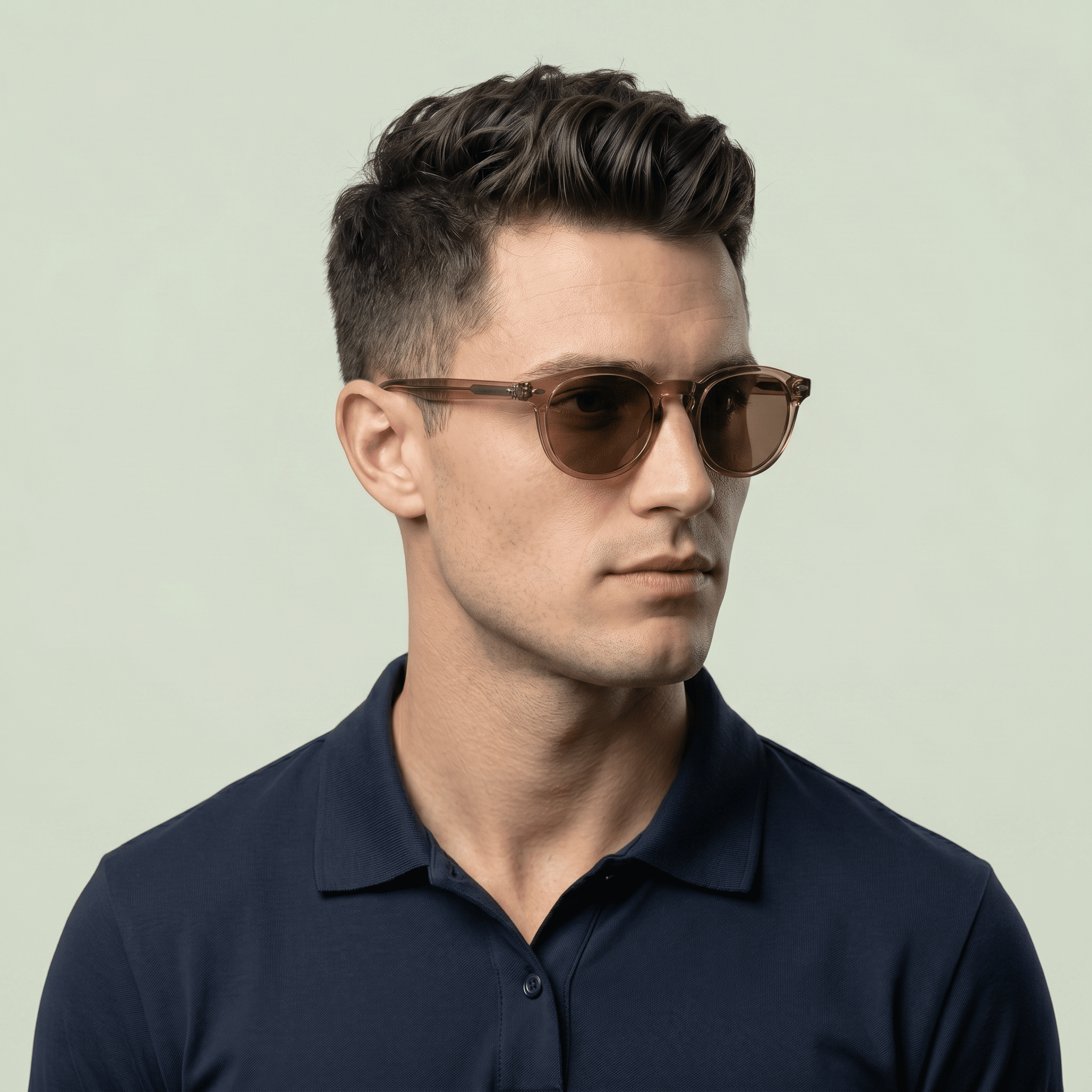 Brown Round Sunglasses for Men