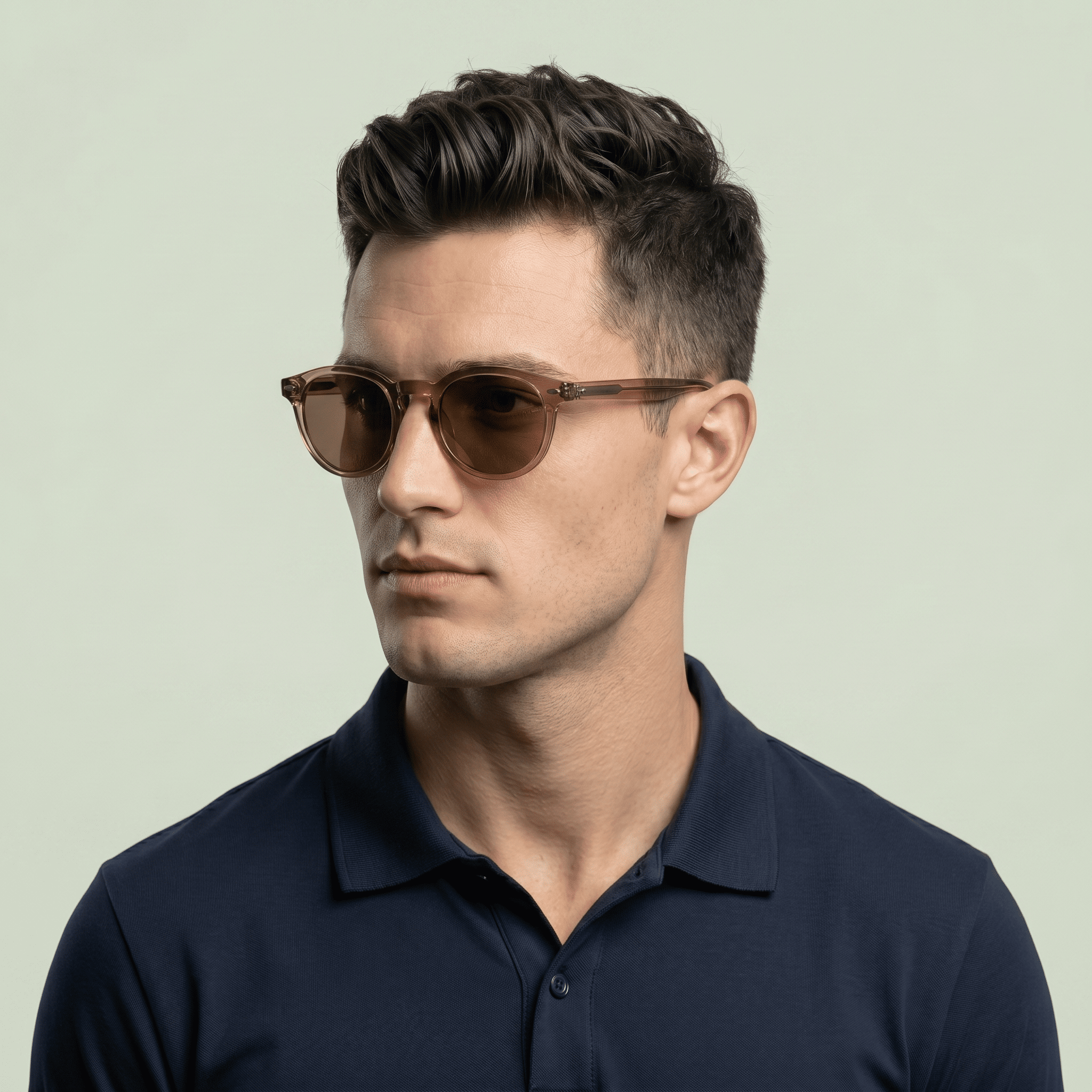 Brown Round Sunglasses for Men