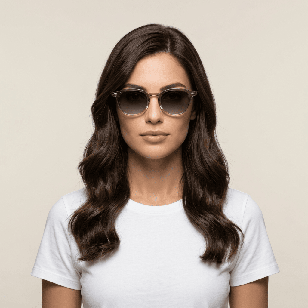 Grey Round Sunglasses for Women