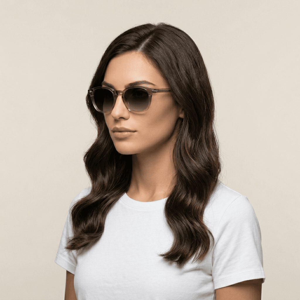 Grey Round Sunglasses for Women