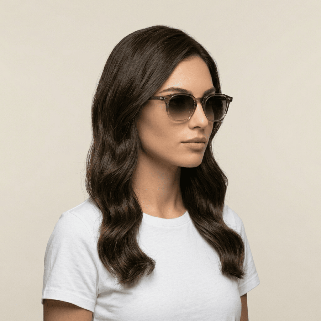 Grey Round Sunglasses for Women