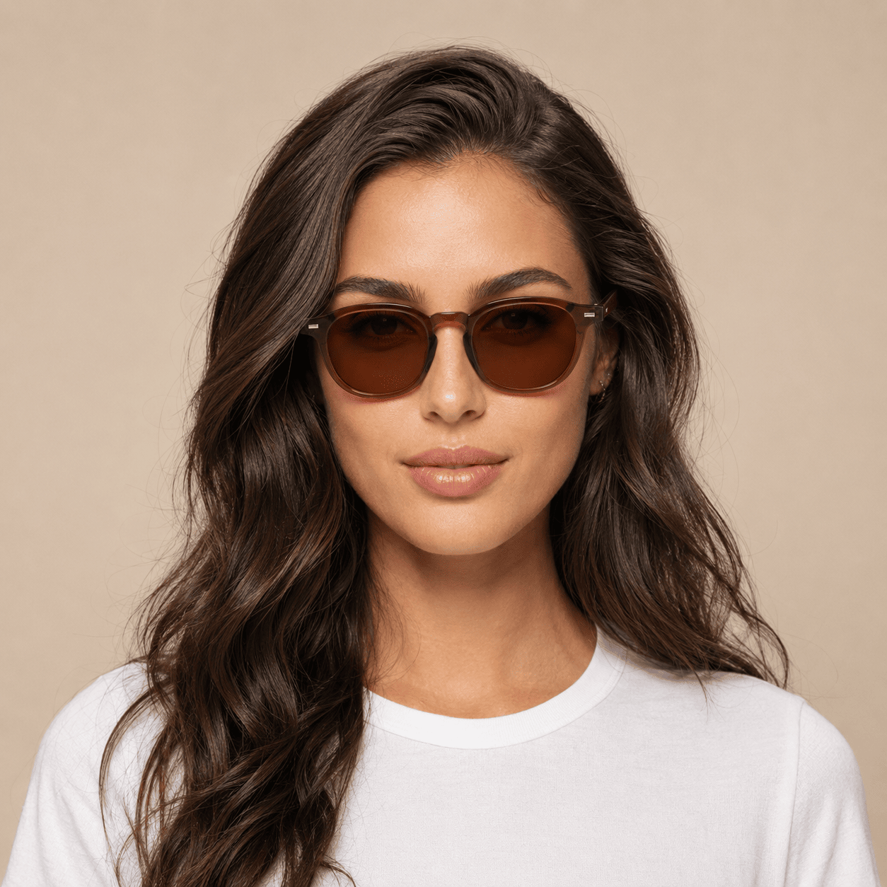 Brown Round Sunglasses for Women