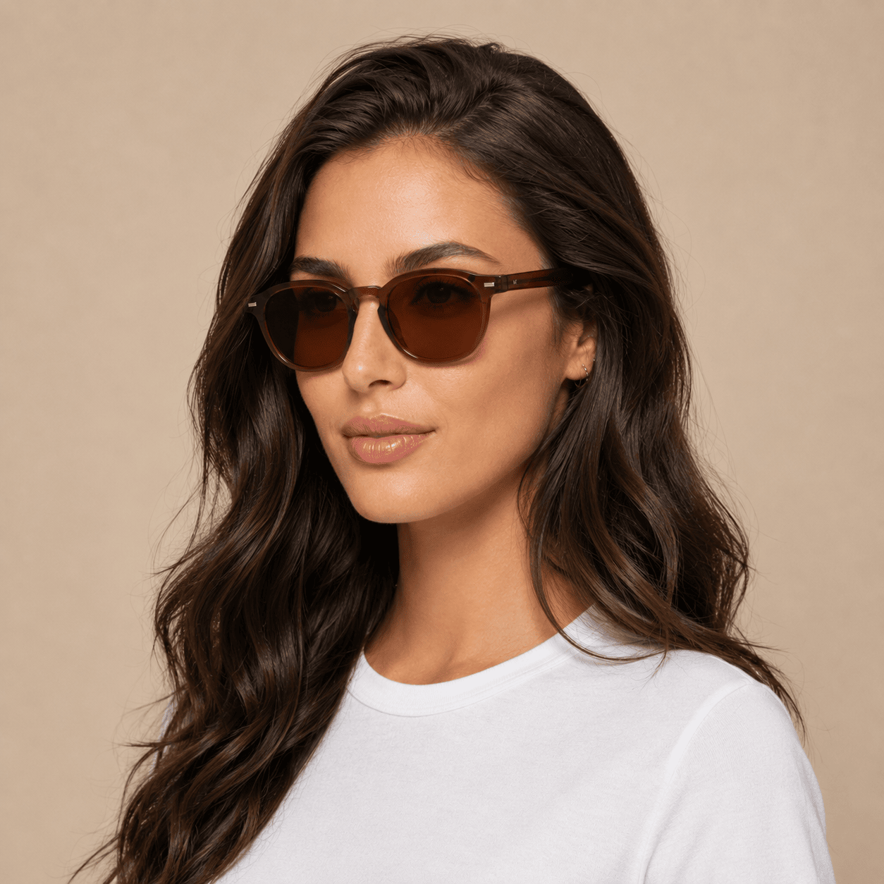 Brown Round Sunglasses for Women