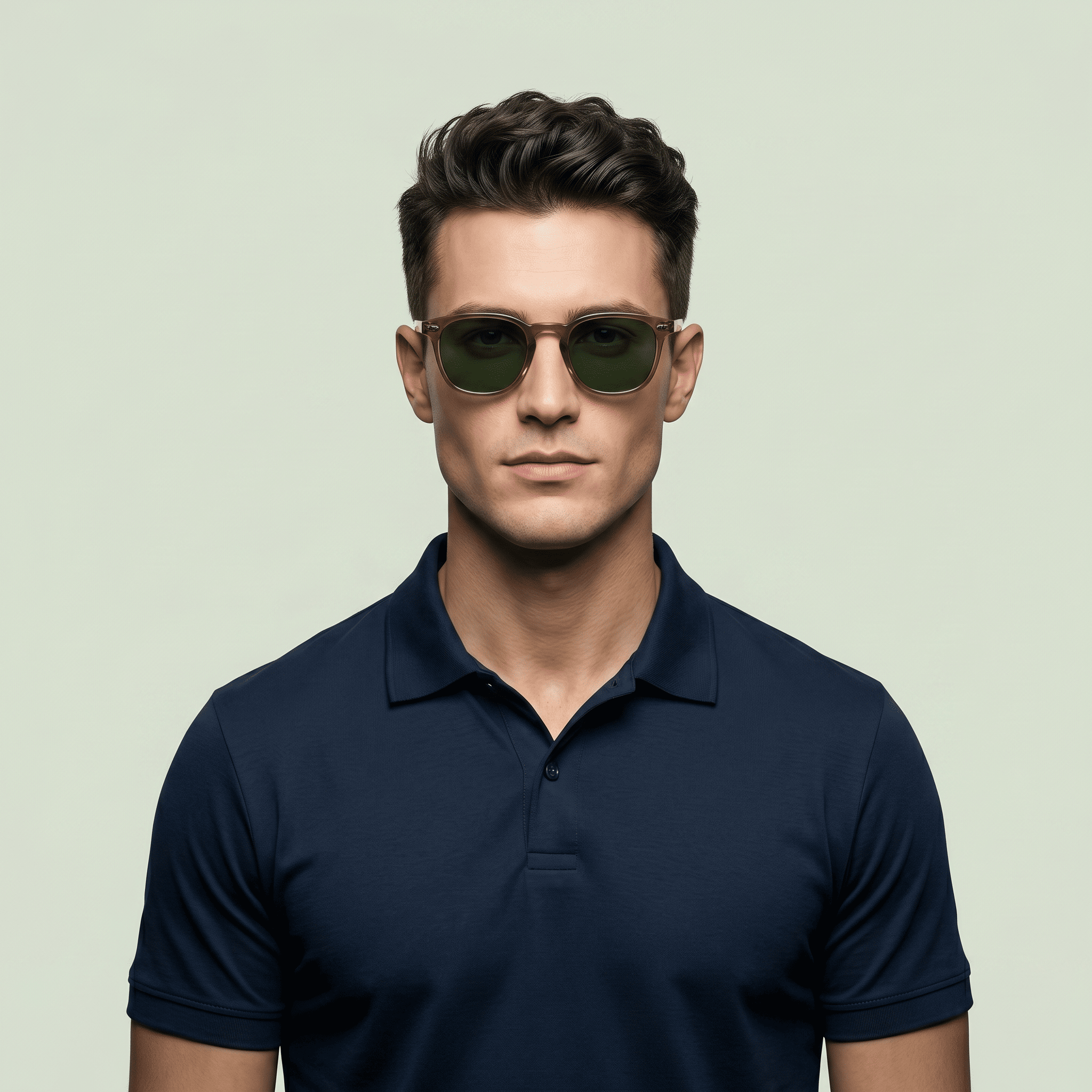 Brown Round Sunglasses for Men