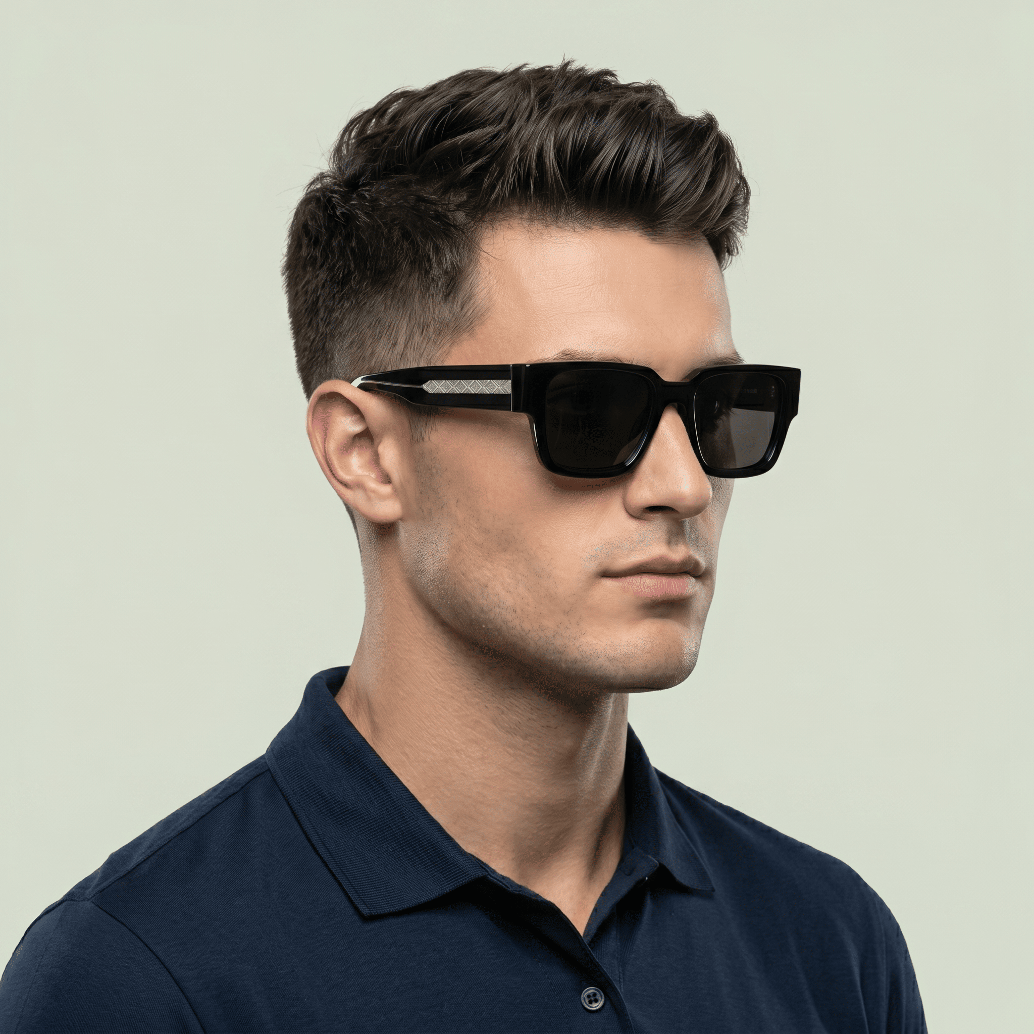 Black Round Sunglasses for Men