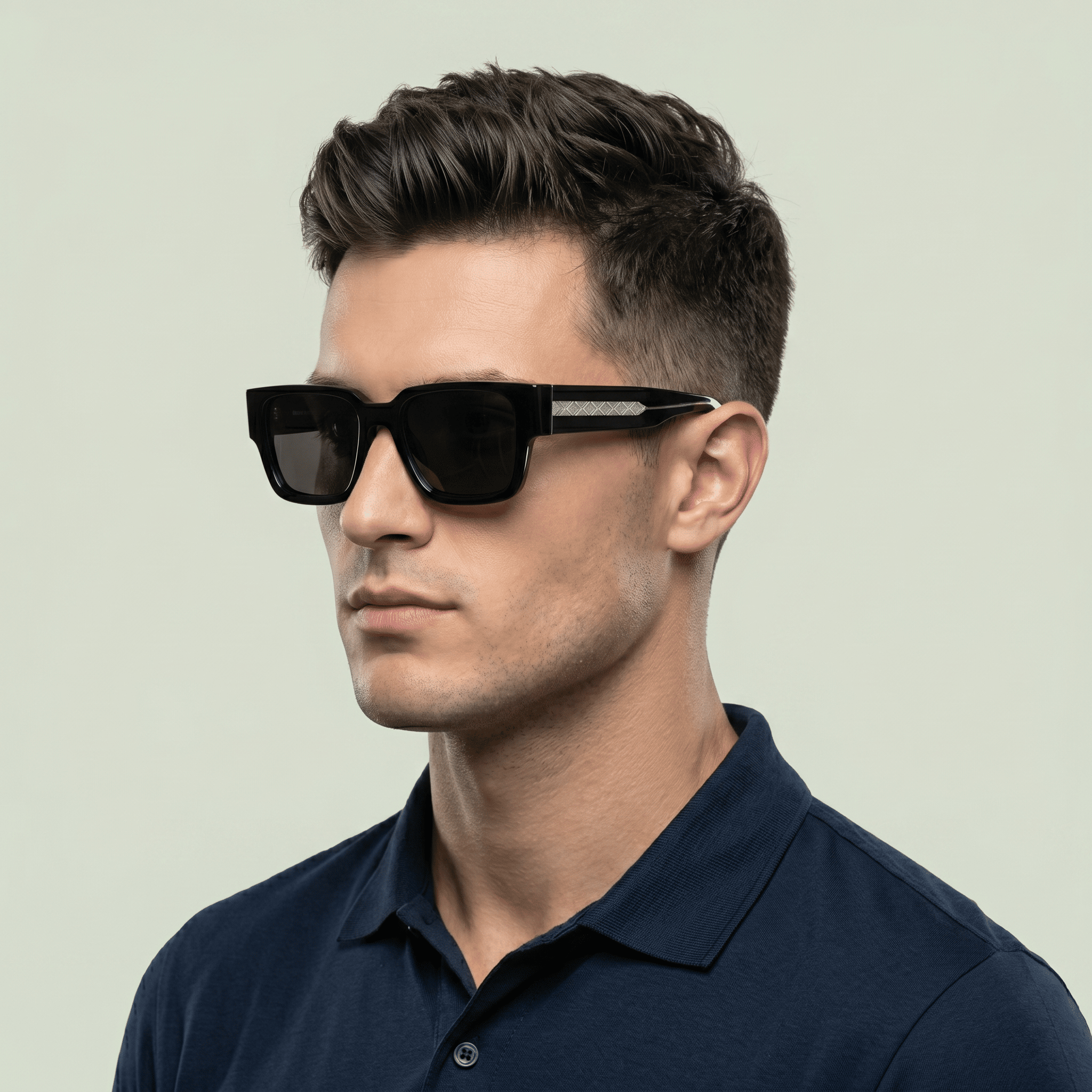 Black Round Sunglasses for Men