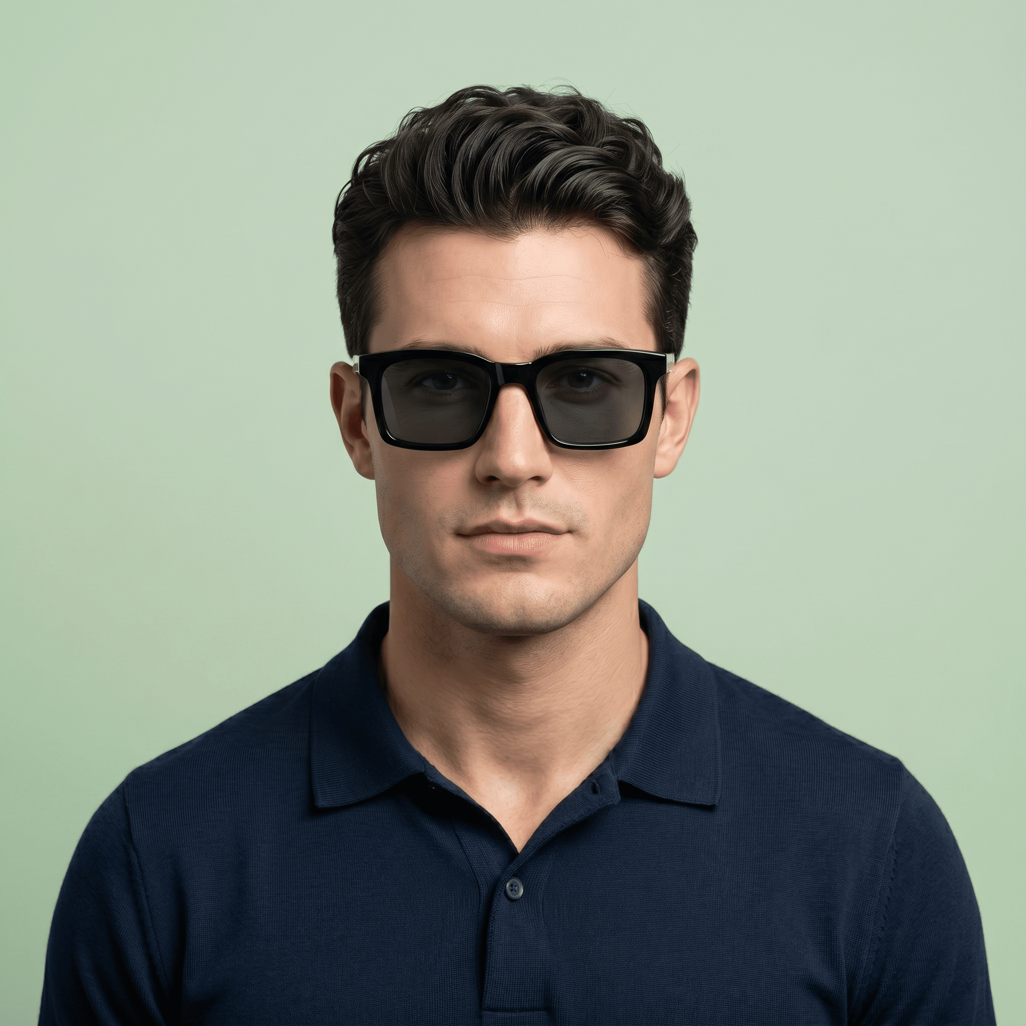 Black Rectangle Sunglasses for Men