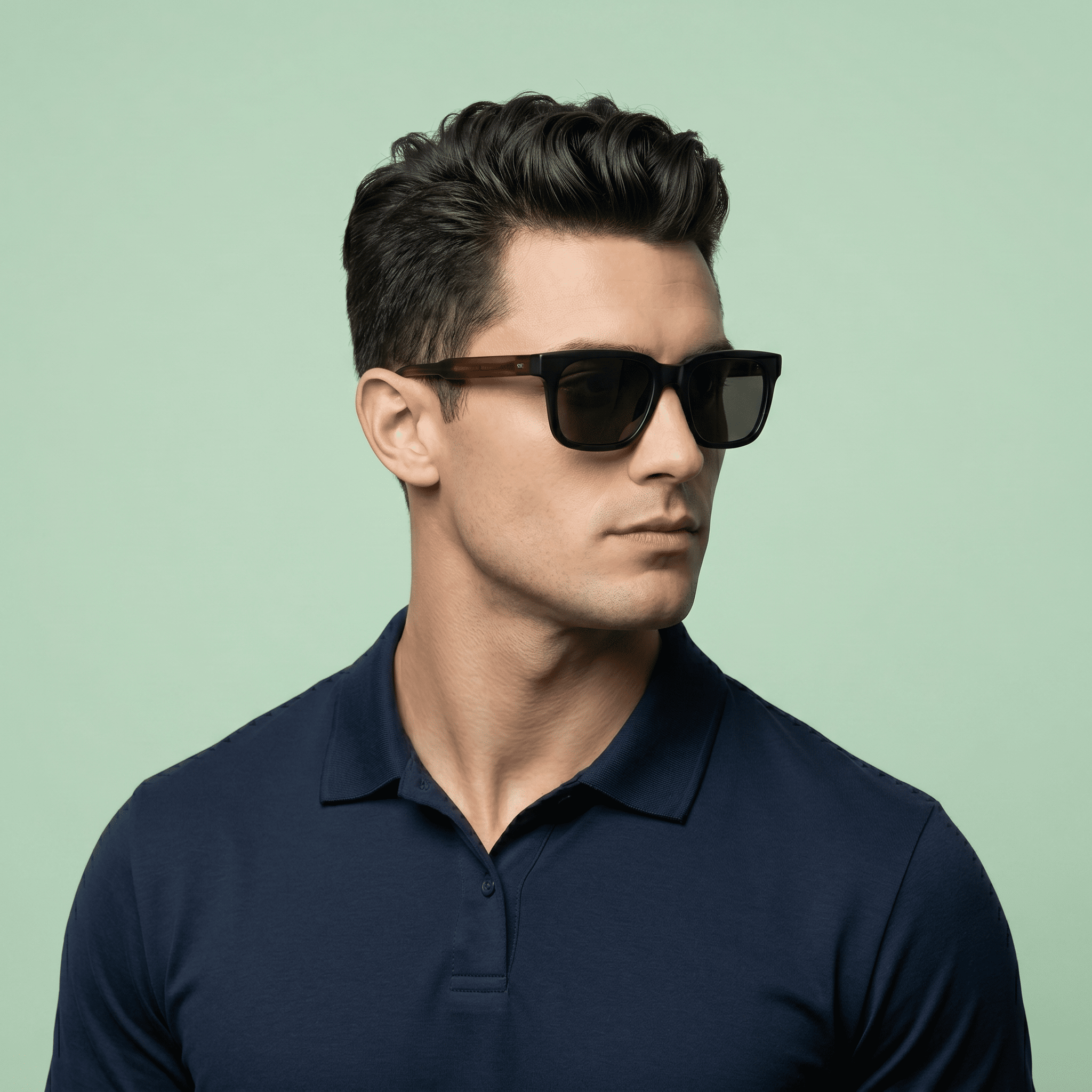 Black Round Sunglasses for Men
