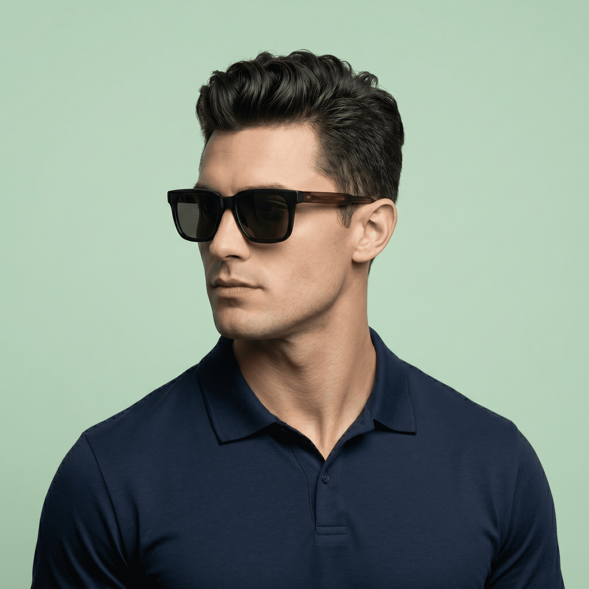 Black Round Sunglasses for Men