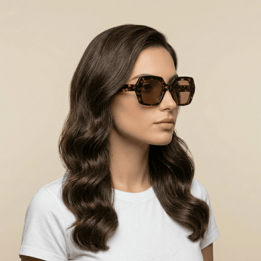Brown Round Sunglasses for Women